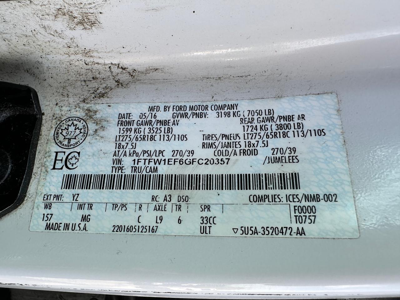 2016 Ford F-150 XLT XTR Crew 4x4 Heated Cloth SmartPhone RvCam Photo