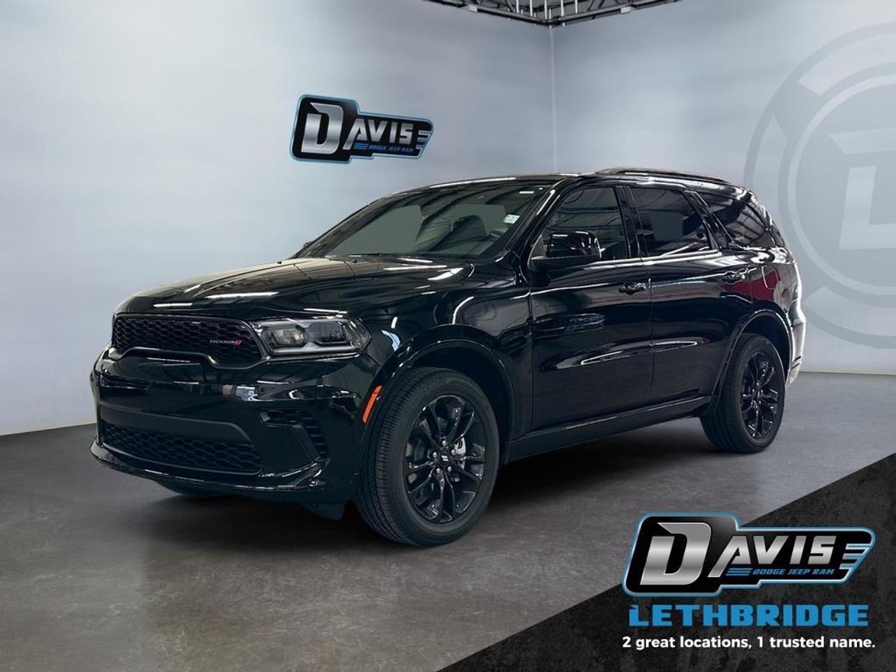 <b>Heated Seats, Navigation, Power Liftgate, Remote Start, ParkSense!<br /> <br /></b><br /> <br /> <br />The 2026 Dodge Durango GT is a versatile three-row SUV powered by a 3.6?L V6 engine, producing up to 293?hp and 260?lb?ft of torque for smooth, confident performance. Paired with All-Wheel Drive and an 8-speed automatic transmission, this AWD SUV delivers balanced handling, strong towing capability, and reliable performance for city driving, highway cruising, or weekend adventures.<br /><br />Inside, the Durango GT features a tech-forward cabin with a touchscreen infotainment system, wireless Apple CarPlay/Android Auto, heated front seats, and tri-zone climate control. With seating for up to seven passengers and flexible cargo space, this family SUV is practical and comfortable for daily errands, road trips, or weekend getaways.<br /><br />Safety and convenience features include blind-spot monitoring, rear parking sensors, and multiple airbags to keep you and your passengers protected. Combining 3.6?L V6 performance, a spacious interior, modern technology, and essential safety features, the Dodge Durango GT is a dependable, stylish, and family-ready SUV.<br /> <br />To apply right now for financing use this link: <a href=https://lethbridge.davisdodge.ca/free-credit-check/ target=_blank rel=nofollow noopener noreferrer>https://lethbridge.davisdodge.ca/free-credit-check/</a><br /><br /> <br /><br />As a premier Chrysler, Dodge, Jeep and RAM dealership, Davis Dodge proudly offers an extensive selection of new and used vehicles to meet every drivers needs. Customers across Lethbridge, Fort Macleod, Taber, Claresholm, Coaldale, and beyond trust us for daily vehicle specials, certified service and parts, and a seamless online inventory experience. <br /><br /> With competitive financing options and expert support, we make car buying easy and enjoyable. <br /><br /> Ready to hit the road? Schedule your test drive today at Davis Dodge, your trusted Chrysler, Dodge, Jeep and RAM dealer in Lethbridge, Alberta.<br /><br /> Vehicle pricing offer shown expires 2026-04-30. <br /> Come by and check out our fleet of 70+ used cars and trucks and 110+ new cars and trucks for sale in Lethbridge. o~o
