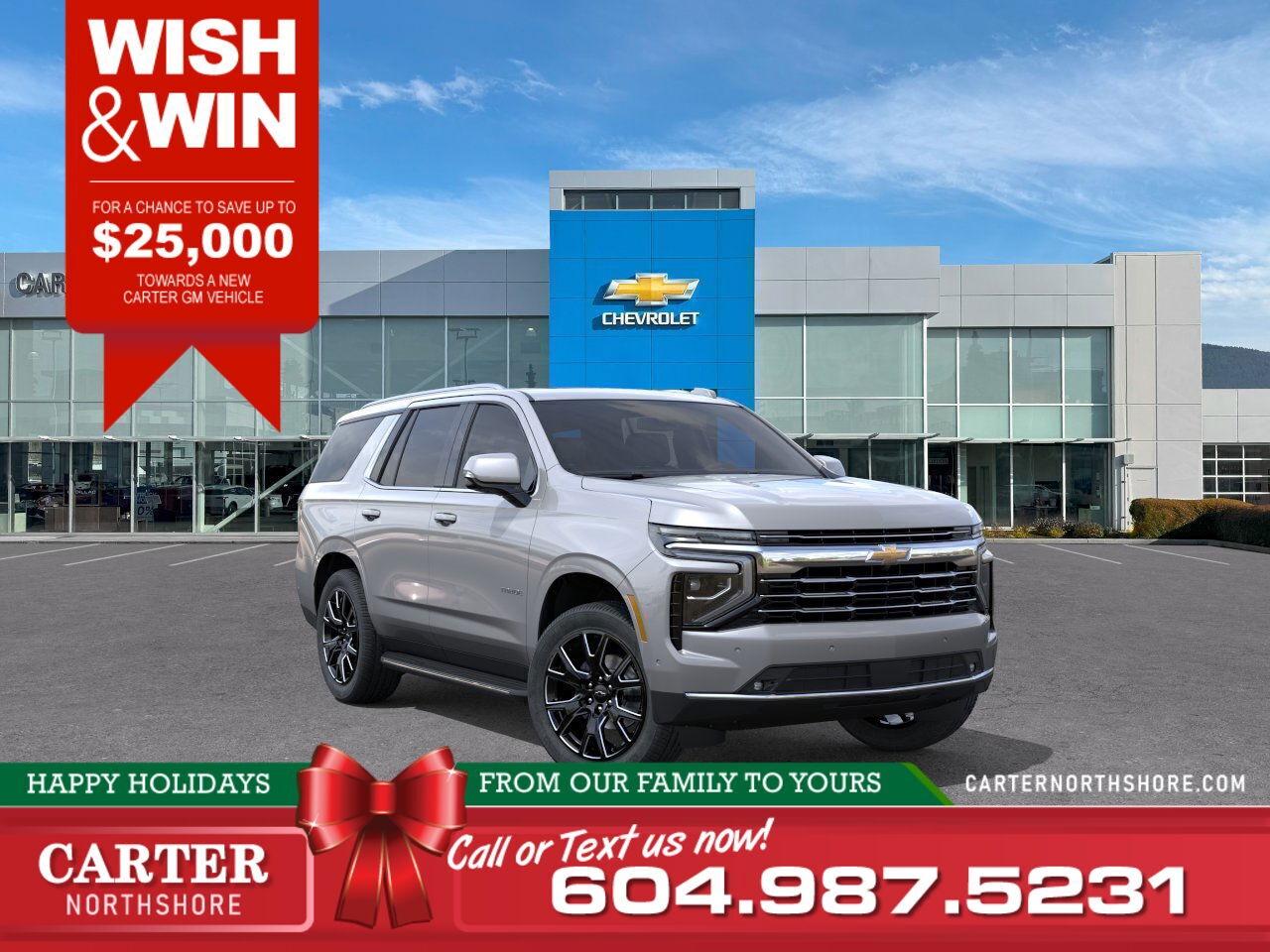 New 2025 Chevrolet Tahoe 1LT 4WD | Alum Wheels/Pano Sunroof/HD Rear Cam for sale in North Vancouver, BC