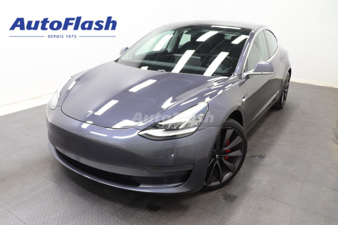 Used 2020 Tesla Model 3 PERFORMANCE, AUTONOMIE 500KM, CUIR, CAMERA, NAVI for sale in Saint-Hubert, QC