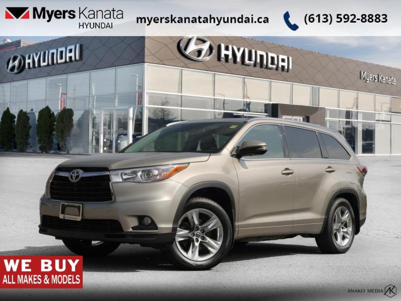 Used 2016 Toyota Highlander Limited  - Navigation -  Sunroof - $103.99 /Wk for sale in Kanata, ON