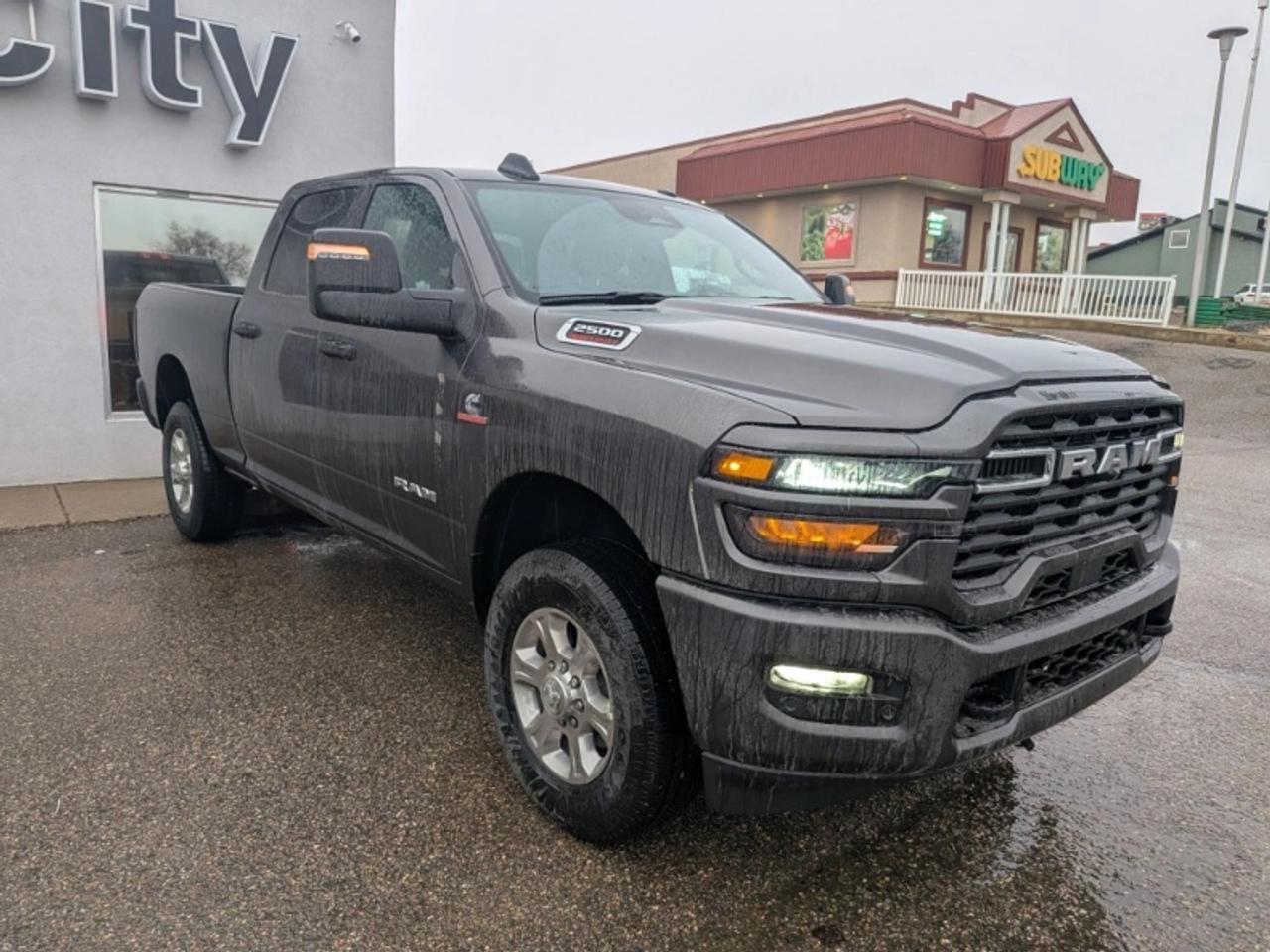 <p data-path-to-node=0>The 2026 RAM 2500 Big Horn Crew Cab is engineered for those who demand uncompromising performance and exceptional towing capability. At its heart lies the legendary 6.7L Cummins Turbo Diesel engine delivering 430 horsepower. Paired with a robust 4WD drivetrain this heavy-duty pickup is built to master challenging terrain and heavy hauls with absolute confidence. The crew cab configuration offers spacious comfort for passengers while the short bed design maintains practical utility. Whether utilized for demanding commercial applications or personal use the RAM 2500 Big Horn delivers the strength reliability and versatility required of a modern workhorse.</p><p data-path-to-node=1>Specifications:</p><p data-path-to-node=2>Make: RAM Model Year: 2026 Model: 2500 Trim: Big Horn Body Class: Pickup Drive Type: 4WD (4x4) Engine: 6.7L I6 Cummins Turbo Diesel Engine Configuration: In-Line Number of Cylinders: 6 Fuel Type: Diesel Engine Power: 430 hp Cab Type: Crew Cab Bed Type: Short Bed Brake System Type: Hydraulic Steering: Left-Hand Drive Seat Belt Type: Manual Vehicle Type: Truck GVWR: Class 3 (10001 - 14000 lb)</p><p data-path-to-node=3>Serving Medicine Hat Alberta and nearby communities like Taber Lethbridge Brooks and Maple Creek Saskatchewan we uphold a legacy of excellence in every vehicle we sell. Our dealership sets the standard for Jeep Dodge Ram and Chrysler providing exceptional service and a commitment you can trust.</p>