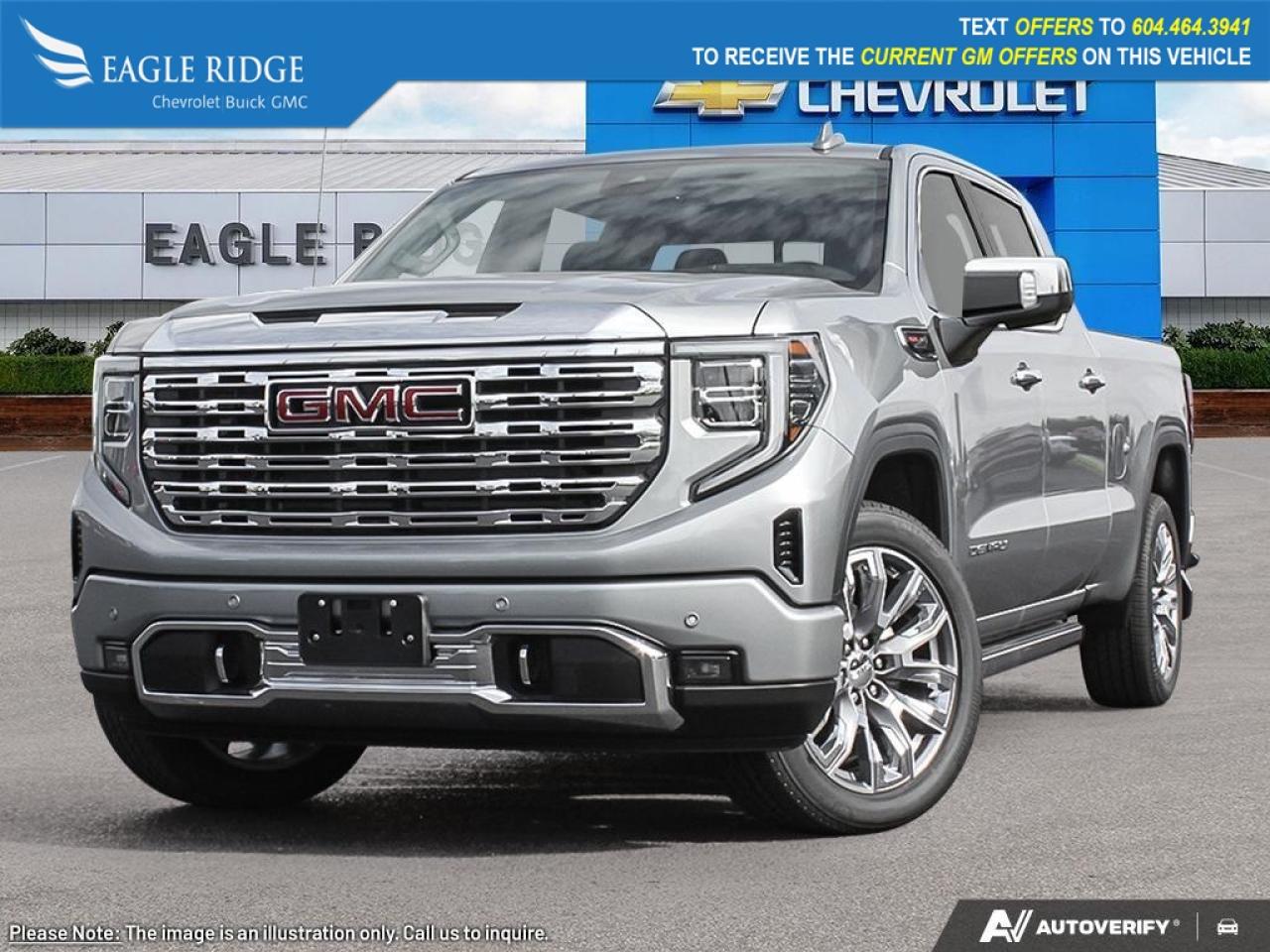 New 2026 GMC Sierra 1500 Denali 12.3-inch driver display, 13.4-inch touchscreen, Google Built-in, wireless Apple CarPlay and Android Auto, Bluetooth, and Wi-Fi capability. Safety features include HD surround vision for sale in Coquitlam, BC