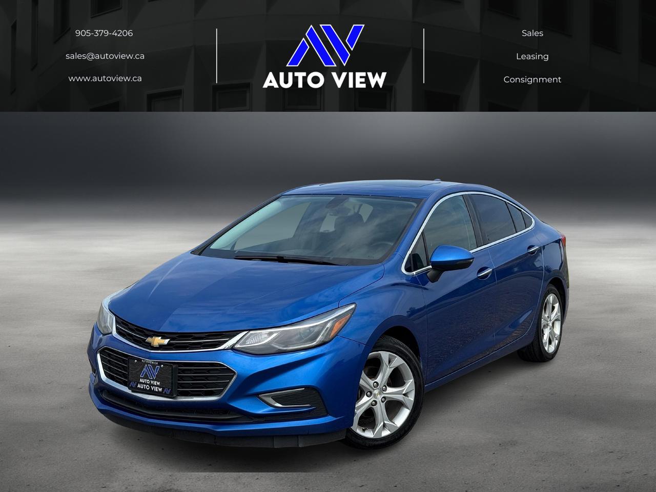 <p>NEW ARRIVAL!!</p><p>2016 Chevrolet Cruze Premier!!</p><p>**CLEAN CARFAX**</p><p>**DEALER SERVICED**</p><p>The 2016 Chevrolet Cruze Premier is the top-tier trim of the redesigned 2016 Cruze, featuring a 1.4L turbocharged engine with an automatic transmission, standard Apple CarPlay and Android Auto, a high-quality interior, and a standard rearview camera and six-speaker audio system. Optional packages, such as the Premier Technology & Convenience Package, add features like an 8-inch touchscreen, a Bose sound system, and an electronic sunroof. The Premier trim offers a luxurious feel for a compact car, providing a comfortable ride and refined interior materials.</p><p>Key Features of the Premier Trim</p><p>Engine and Transmission: Comes standard with the 1.4L turbocharged four-cylinder engine and a six-speed automatic transmission with an auto start-stop feature.&nbsp;</p><p>Interior: Features high-quality materials, a well-integrated dashboard design, and standard Apple CarPlay and Android Auto.&nbsp;</p><p>Technology: Includes a standard rearview camera, standard six-speaker audio system, and available features like an 8-inch touchscreen and a nine-speaker Bose system through option packages.&nbsp;</p><p>Exterior: Has distinct Premier styling, including specific wheels, a high-gloss grille, and fog lights. The optional RS package adds 18-inch wheels and sportier bumpers.&nbsp;</p><p>Comfort and Convenience: Offers a comfortable and refined ride with good low-end torque. Standard features include heated seats, remote start, and keyless entry.&nbsp;</p><p>Performance and Fuel Economy&nbsp;</p><p>Horsepower: 153 horsepower.</p><p>Torque: 177 lb-ft of torque.</p><p>&nbsp;</p><p dir=ltr style=line-height: 1.2; margin-top: 12pt; margin-bottom: 12pt;><span style=font-size: 11pt; font-family: Roboto,sans-serif; color: #000000; background-color: transparent; font-weight: 400; font-style: italic; font-variant: normal; text-decoration: none; vertical-align: baseline; white-space: pre-wrap;>FINANCING AND LEASING AVAILABLE ON ALL CERTIFIED VEHICLES.</span></p><p dir=ltr style=line-height: 1.2; margin-top: 12pt; margin-bottom: 12pt;><span style=font-size: 11pt; font-family: Roboto,sans-serif; color: #000000; background-color: transparent; font-weight: 400; font-style: italic; font-variant: normal; text-decoration: none; vertical-align: baseline; white-space: pre-wrap;>HST and Licensing Fees are to be charged on all vehicles.&nbsp;</span></p><p dir=ltr style=line-height: 1.2; margin-top: 12pt; margin-bottom: 12pt;><span style=font-size: 11pt; font-family: Roboto,sans-serif; color: #000000; background-color: transparent; font-weight: 400; font-style: italic; font-variant: normal; text-decoration: none; vertical-align: baseline; white-space: pre-wrap;>All CERTIFIED vehicles come with a 36-day Safety Guarantee.</span></p><p dir=ltr style=line-height: 1.2; margin-top: 12pt; margin-bottom: 12pt;><span style=font-size: 11pt; font-family: Roboto,sans-serif; color: #000000; background-color: transparent; font-weight: 400; font-style: italic; font-variant: normal; text-decoration: none; vertical-align: baseline; white-space: pre-wrap;>ALL CERTIFIED VEHICLES COME WITH A BRONZE GLOBAL WARRANTY (3 MONTH / 3,000 KM / $1,000 PER CLAIM)</span></p><p dir=ltr style=line-height: 1.2; margin-top: 12pt; margin-bottom: 12pt;><span style=font-size: 11pt; font-family: Roboto,sans-serif; color: #000000; background-color: transparent; font-weight: 400; font-style: italic; font-variant: normal; text-decoration: none; vertical-align: baseline; white-space: pre-wrap;>EXTENDED GLOBAL WARRANTY OPTIONS AVAILABLE ON ALL CERTIFIED VEHICLES.</span></p><p dir=ltr style=line-height: 1.2; margin-top: 12pt; margin-bottom: 12pt;><span style=font-size: 11pt; font-family: Roboto,sans-serif; color: #000000; background-color: transparent; font-weight: 400; font-style: italic; font-variant: normal; text-decoration: none; vertical-align: baseline; white-space: pre-wrap;>Auto View is located at 590 South Service Road Stoney Creek, only minutes off the QEW Exit 83 Fruitland Road!</span></p><p dir=ltr style=line-height: 1.2; margin-top: 12pt; margin-bottom: 12pt;><span style=font-size: 11pt; font-family: Roboto,sans-serif; color: #000000; background-color: transparent; font-weight: 400; font-style: italic; font-variant: normal; text-decoration: none; vertical-align: baseline; white-space: pre-wrap;>Contact us VIA email, call, or text!</span></p><p dir=ltr style=line-height: 1.2; margin-top: 12pt; margin-bottom: 12pt;><span style=font-size: 11pt; font-family: Roboto,sans-serif; color: #000000; background-color: transparent; font-weight: 400; font-style: italic; font-variant: normal; text-decoration: none; vertical-align: baseline; white-space: pre-wrap;>sales@autoview.ca</span></p><p style=line-height: 1.2;><span id=docs-internal-guid-4ac04223-7fff-914d-3829-742cb49c2e1a></span></p><p dir=ltr style=line-height: 1.2; margin-top: 12pt; margin-bottom: 12pt;><span style=font-size: 11pt; font-family: Roboto,sans-serif; color: #000000; background-color: transparent; font-weight: 400; font-style: italic; font-variant: normal; text-decoration: none; vertical-align: baseline; white-space: pre-wrap;>905-379-4206</span></p>