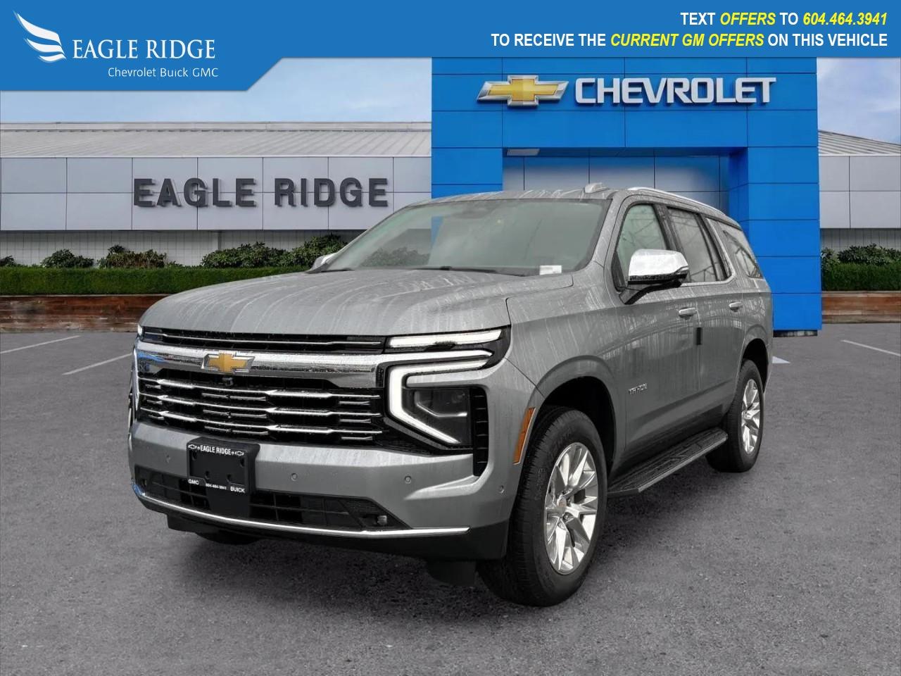 New 2026 Chevrolet Tahoe Premier 12-inch digital instrument cluster, 10.2-inch infotainment touchscreen, built-in navigation, WiFi hotspot, wireless Apple CarPlay, wireless Android Auto, Bluetooth, voice control, for sale in Coquitlam, BC