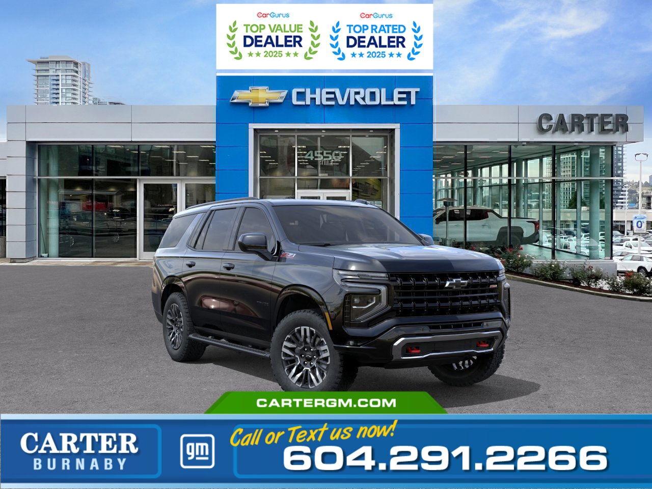 New 2026 Chevrolet Tahoe Z71 4WD | 5.3L ENG/PWR SEATS/PWR LIFTGATE/KEY CARD for sale in Burnaby, BC