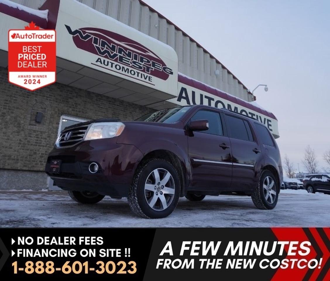 NO ADMINISTRATION FEES!! 


HARD TO FIND LOCAL ONE OWNER MANITOBA TRADE THAT HAS BEEN METICULOUSLY CARED FOR AND IN AMAZING CONDITION! MUST SEE, VERY CLEAN, LOCAL MANITOBA TRADE  MATURELY OWNED AND LOADED WITH OPTIONS AND FEATURES - 2013 HONDA PILOT TOURING AWD COMPLETELY LOADED WITH EVERYTHING YOU WANT AND NEED 8 PASSENGER HEATED LEATHER SEATS, SUNROOF, NAVIGATION, REAR ENTERTAINMENT, TRI-ZONE CLIMATE CONTROL AND SO MUCH MORE! THESE VERY WELL CARED FOR LOADED SUVS AT THIS PRICE ARE HARD TO FIND! MUST SEE AND DRIVE!!

- Proven reliable & powerful 3.5L i-VTEC V6 with 250hp and 253 tq 
- 5 Speed automatic Transmission
- Smart AWD with low range locking diff 
- Heated leather front power bucket seats
- Third row seating (full 8-Passenger)
- Factory Rear DVD Entertainment with remote 
- 2 way Power sunroof 
- Factory Navigation 
- Tri-zone auto climate control 
- Rear auto climate control 
- Back up camera 
- Upgraded audio with Satellite radio 
- All weather Factory Floor mats
- Factory tow package 
- Brand new Tires!
- Read below for more info... 

JUST ARRIVED, HARD TO FIND AT A GREAT PRICE! FULLY LOADED LOCAL MANITOBA HONDA PILOT TOURING, FULL 8-PASSENGER SUV COMPLETELY LOADED VERY WELL CARED FOR! CLEAN LOCAL MANITOBA TRADE, LOADED WITH ALL OPTIONS LIKE REAR ENTERTAINMENT, POWER SUNROOF, BACKUP CAMERA AND HEATED LEATHER SEATS. MUST SEE 2013 Honda Pilot Touring AWD in beautiful Dark Cherry over Black leather! Top of the line 8-Passenger people mover equipped with the proven reliable and economical 3.5L i-VTEC V6 engine matched to a 5 speed automatic transmission, low range torque management auto 4x4, power memory heated leather bucket seats with full center console, factory DVD entertainment sys, 2 way power sunroof, back up camera, full auto tri-zone climate control with rear heat/air, Premium CD Stereo with AUX input and satellite radio, Home link, remote entry, darker tinted glass, traction control, fog lights, functioning roof rack, color matched mirrors and handles, heated mirrors, trailer tow package, alloy wheels with BRAN NEW tires and so much more - It Really has everything you want. GREAT condition, well cared for Manitoba SUV with well serviced kilometers! 



View at Winnipeg West Automotive Group, 5195 Portage Ave. (only a couple of minutes past the new Costco) Dealer permit # 6007, Call now 1(888) 601-3023. This Car is located in Winnipeg Manitoba,  however we can have it shipped anywhere in North America relatively inexpensively.