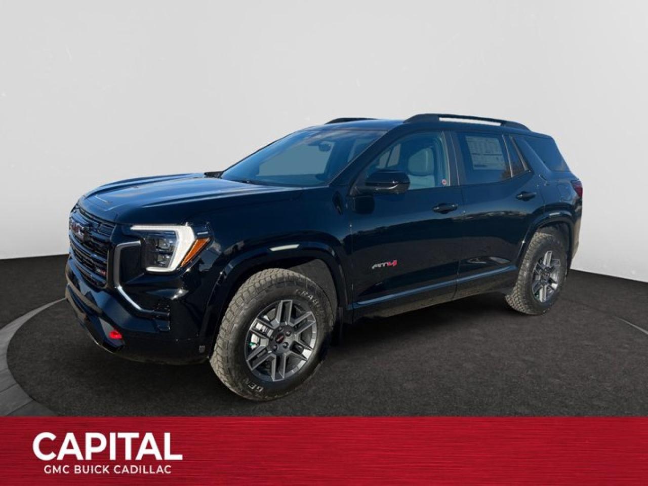 This 2026 GMC Terrain in Ebony Twilight Metallic is equipped with AWD and Turbocharged Gas I4 1.5L/-TBD- engine.From its striking C-shaped LED signature lighting to its stunning floating roof, this GMC Terrain has been refined on every level. With three distinctive options, every trim boasts its own distinctive grille that makes a lasting first impression and sets a bold tone for the rest of the vehicles exterior. Striking LED signature lighting on the taillamps complete Terrains bold design from front to back. Terrains interior seamlessly incorporates exterior design cues to create a cohesive look. Youll find a combination of bold styling, first-class comfort and plenty of space proving its as much about refinement as it is utility. Terrains interior features a standard leather wrapped steering wheel, real aluminum trim and soft-touch materials to enhance your driving experience and maximize comfort for both you and your passengers. A front-to-back flat load floor includes new fold-flat front-passenger and second-row seats so you can quickly go from accommodating people to utilizing every inch of cargo space. The GMC Terrain small SUV is engineered to meet the challenges drivers face every day  from various road surfaces to unexpected conditions. Advanced technology such as the Traction Select system allows you to switch between drive modes to make real-time adjustments based on those ever-changing driving situations. Terrain offers an available suite of intuitive driver-assist and safety technologies  so you can move with confidence in any direction.Check out this vehicles pictures, features, options and specs, and let us know if you have any questions. Helping find the perfect vehicle FOR YOU is our only priority.P.S...Sometimes texting is easier. Text (or call) 306-801-9090 for fast answers at your fingertips!Dealer License #914248Disclaimer: All prices are plus taxes & fees. See dealer for Details. Dealer Permit # 914248 See dealer for Details.