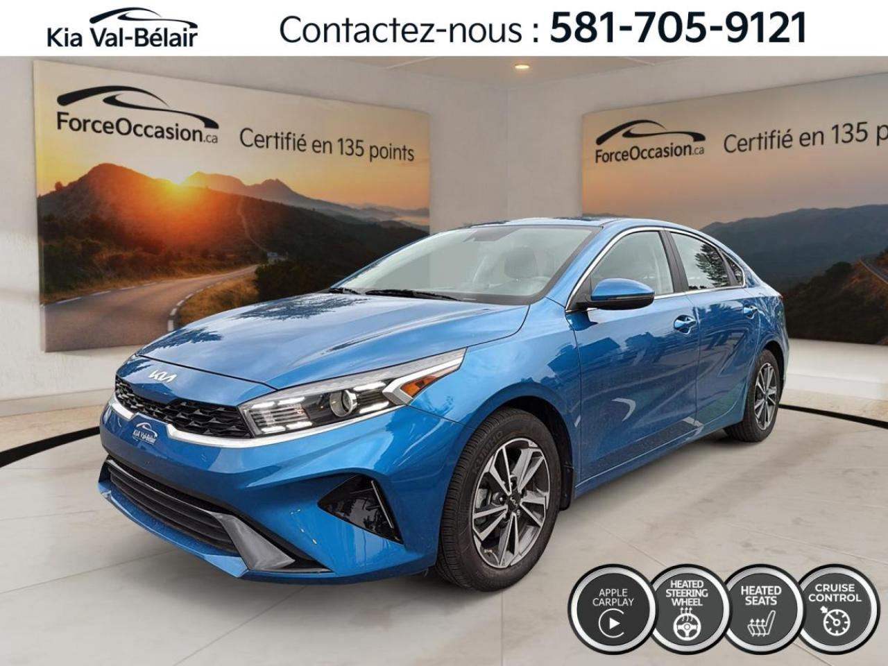 Used 2022 Kia Forte EX *A/C *CRUISE *CAMERA *CARPLAY *ANGLES MORTS *SIEGES/VOLANT CHAUFF for sale in Québec, QC
