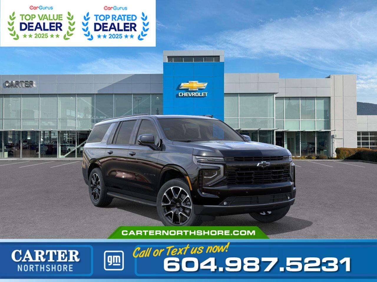 New 2026 Chevrolet Suburban RST 4WD | Blk Alum Wheels/Air Suspension/Cruise for sale in North Vancouver, BC