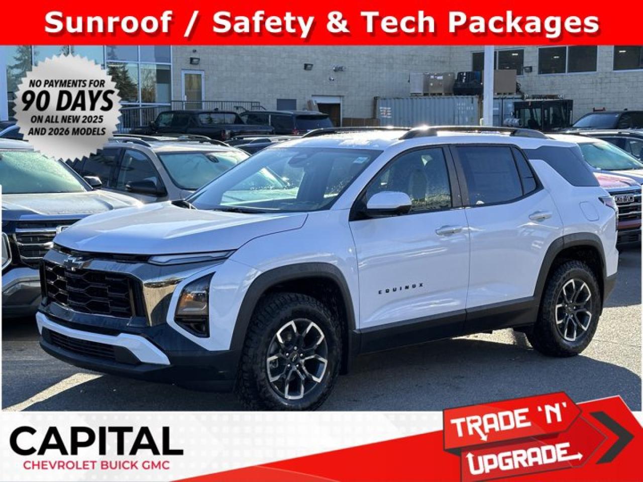 This Chevrolet Equinox delivers a Turbocharged Gas I4 1.5L/ engine powering this Automatic transmission. TRANSMISSION, 8-SPEED AUTOMATIC (STD), SUNROOF, POWER, DUAL GLASS, PANORAMIC, SLIDING with power sunshade, SAFETY AND TECHNOLOGY PACKAGE includes (DRZ) Rear Camera Mirror, (T3U) front fog lamps, (UKK) Rear Pedestrian Alert, (UV2) HD Surround Vision and (UVX) Traffic Sign Recognition..*This Chevrolet Equinox Comes Equipped with These Options *LPO, FLOOR LINER PACKAGE Includes (RIA) All-weather floor liners, LPO, (RIS) Second Row All-weather mat, LPO and (VLI) Cargo mat, LPO., CONVENIENCE PACKAGE III includes (A7K) 8-way power front passenger seat adjuster, (KU1) ventilated driver seat (KU3) ventilated front passenger seat, (KA6) heated rear outboard seats, (AT9) 2-way power front passenger lumbar seat adjuster and (A45) memory settings , LPO, SECOND ROW ALL-WEATHER MAT, LPO, FRONT AND REAR SPLASH GUARDS, CUSTOM MOULDED, LPO, ALL-WEATHER FLOOR LINERS, ENGINE, 1.5L TURBO DOHC 4-CYLINDER, SIDI, VVT (STD), ENGINE BLOCK HEATER, ACTIV PREFERRED EQUIPMENT GROUP includes standard equipment, Wireless Phone Charging, for portable devices, Wireless Apple CarPlay/Wireless Android Auto.* Stop By Today *Test drive this must-see, must-drive, must-own beauty today at Capital Chevrolet Buick GMC Inc., 13103 Lake Fraser Drive SE, Calgary, AB T2J 3H5.