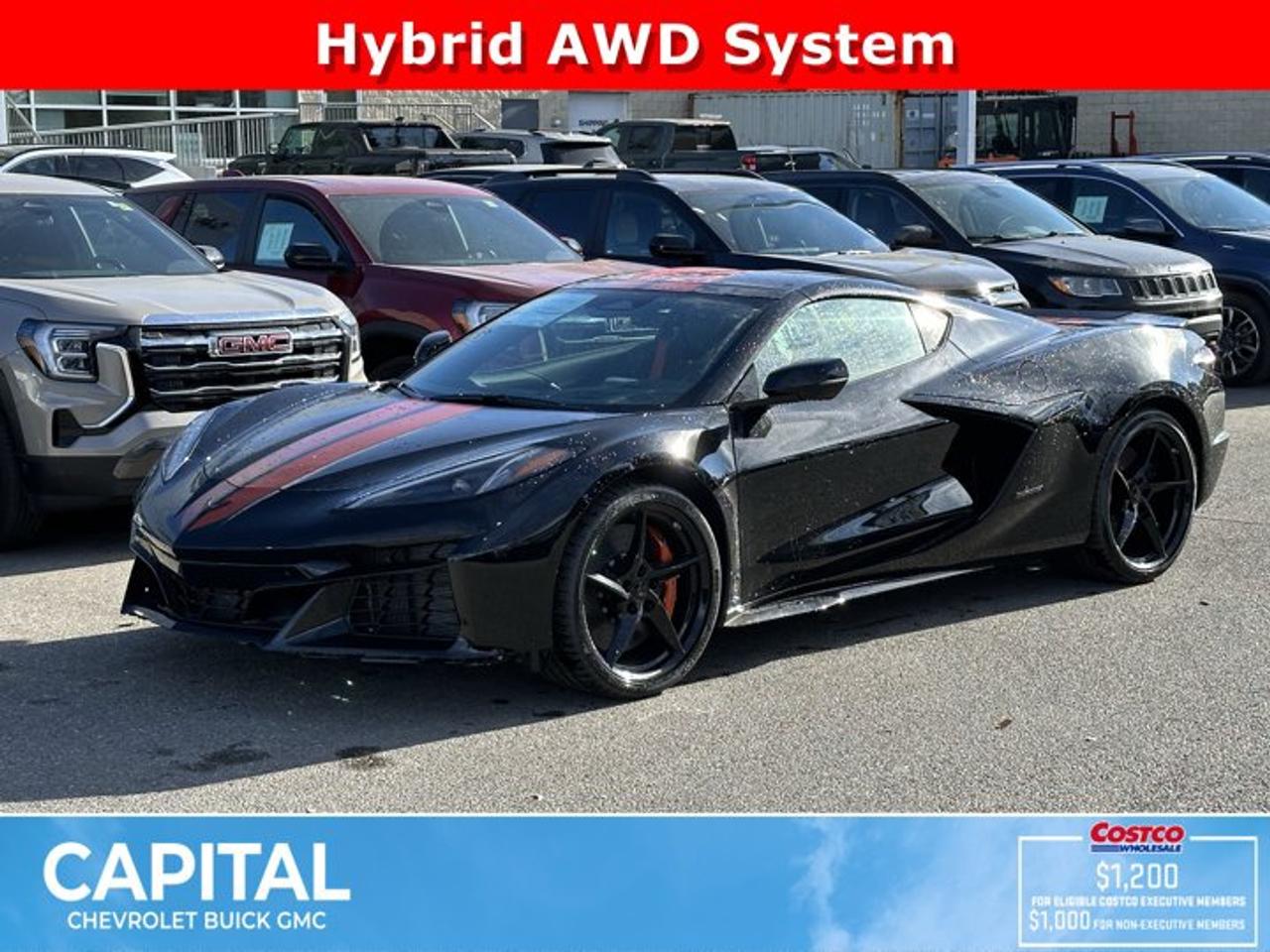 This Chevrolet Corvette boasts a Gas V8 6.2L/ engine powering this Automatic transmission. WHEELS, 20 X 10 (50.8 CM X 25.4 CM) FRONT AND 21 X 13 (53.3 CM X 33 CM) REAR GLOSS BLACK FORGED ALUMINUM, TRANSMISSION, 8-SPEED DUAL CLUTCH, INCLUDES MANUAL AND AUTO MODES (STD), STEALTH INTERIOR TRIM PACKAGE dark finish aluminum trim.* This Chevrolet Corvette Features the Following Options *BATTERY PROTECTION PACKAGE (12 volt battery.) , SEAT BELT COLOUR, ORANGE, LPO, SPOILER EXTENSION, CLEAR SMOKED CENTRE BRIDGE WITH JAKE LOGO Genuine Corvette Accessory, LPO, FRONT RADIATOR GRILLE SCREENS Genuine Corvette Accessory, FRONT LIFT ADJUSTABLE HEIGHT WITH MEMORY includes (TR7) automatic headlamp levelling system, EXHAUST TIPS, BLACK, ENGINE, 6.2L V8 DI, HIGH-OUTPUT Variable Valve Timing (VVT), Active Fuel Management (AFM) (495 hp [369.1 kW] @ 6450 rpm, 470 lb-ft of rear torque [637.2 N-m] @ 5150 rpm). 655 (488.4 kW) total combined hp with HP1 electrified front axle propulsion. (STD), 2LZ PREFERRED EQUIPMENT GROUP includes standard equipment, Wireless Apple CarPlay/Wireless Android Auto, Wipers, front intermittent.* Visit Us Today *Live a little- stop by Capital Chevrolet Buick GMC Inc. located at 13103 Lake Fraser Drive SE, Calgary, AB T2J 3H5 to make this car yours today!