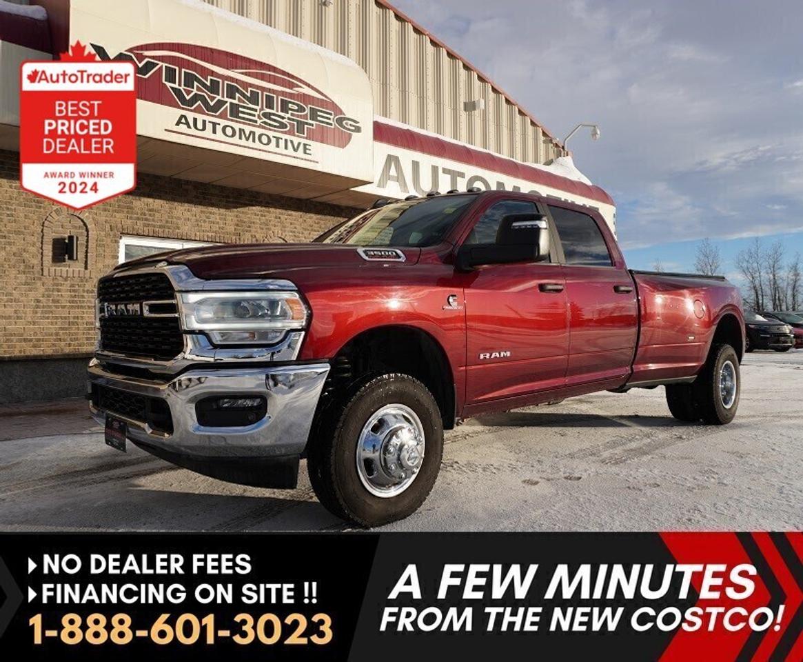 *** Dealer arranged financing on site! Quick, Simple,  no calls or waiting on bank appointments required!! Drive away today ***   NO ADMINISTRATION FEES!!SALE PRICE: $89,800 **ASK US HOW TO RECEIVE A PRICE DISCOUNT WITH DEALER ARRANGED FINANCING O.A.C.** PLUS APPLICABLE TAXES. NO ADMINISTRATION FEES!!       

VERY HARD-TO-FIND NEARLY NEW RAM 3500 DUALLY AND BEAT THE LUXURY TAX!! DO NOT HESITATE THESE TRUCKS ARE SCARCE AND HARD TO COME BY! THIS ONE IS NEAR NEW WITH ONLY 20,000KMS ON IT! GREAT LOOKING AND PERFORMING 2024 RAM 3500 DUALLY CUMMINS MATCHED TO THE AISIN 6 SPEED TRANS MEANS THIS TRUCK HAS A MIND BLOWING 420 HORSEPOWER AND A CLASS-LEADING 1,075 LB-FT OF TORQUE, ENABLING A MAXIMUM TOWING CAPACITY OF UP TO 37,090 LBS!!! SAY WHAT!! NOT ONLY THAT BUT THIS IS NOT YOUR REGULAR BIG HORN THIS ONE HAS YOUR LEVEL 2 GROUP AND IS LOADED WITH OPTIONS LIKE POWER-FOLDING, HEATED, TELESCOPING TOW MIRRORS, HEATED SEATS AND STEERING WHEEL, FIFTH WHEEL PREP AND SO MUCH MORE!! VERY CLEAN AND READY FOR ALL YOUR HAULING NEEDS!!


- 6.7L CUMMINS Diesel Engine (420 hp with 1,075 ft/lbs Torque when matched to the Asian trans) 
- 6 Speed Automatic Heavy Duty Aisin Transmission
- Auto 4x4 with 2 Stage Transfer Case & Anti-Spin Differential 
- 6000LB FRONT WIDE TRACK AXLE 
- 189 liter fuel tank
- 6-Passenger seating (large center fold down console) 
- Massive premium Uconnect 12.0 multimedia center with navigation, Sirius radio & more
- GOOGLE ANDROID AUTO
- BUILT-IN ALEXA SYSTEM
- APPLE CARPLAY COMPATIBILITY
- 4G LTE WI-FI HOTSPOT
- SIRIUSXM&reg; W/ ON-DEMAND CONTROL 360L
- Alpine 9-speaker system with subwoofer
- Heated front seats
- heated steering wheel
- Power folding & extending trailer tow mirrors with power convex mirrors
- 7-inch CONFIGURABLE INSTRUMENT CLUSTER DISPLAY
- Bluetooth Phone and Media Inputs 
- Factory HD Tow Package w/Trailer Brake Controller
- Extendable Heated Towing Mirrors 
- park-View Back up Camera
- High mount cargo camera
- Power sliding rear window
- Transfer case skid plate
- Front and rear park sense parking aid sensors
- Blind spot and cross path detection
- Power adjustable pedals
- 220-amp alternator
- REAR WHEELHOUSE LINERS
- 4.10 axle ratio for massive pulling power!
- Chrome clad center cap wheels
- So much more....


HARD-TO-FIND AND BEAT THE LUXURY TAX!!! SAVE BIG!!! STILL LIKE NEW WITH ONLY 20,000KMS ON THIS RAM CUMMINS DUALLY, EXCEPTIONALLY CLEAN AND WELL CARED FOR, STILL SHOWS AS NEW! VERY WELL-EQUIPPED NEW GENERATION 2024 RAM 3500 BIG HORN LEVEL 2, CREW CAB 6.7L CUMMINS 4x4 WITH THE AISIN TRANS MEANS THIS TRUCK IS A PULLING MONSTER WITH 420 HORSEPOWER AND A CLASS-LEADING 1,075 LB-FT OF TORQUE, ENABLING A MAXIMUM TOWING CAPACITY OF UP TO 37,090 LBS!!! SAY WHAT!! This truck is loaded with options like heated seats and wheel, the BIG 12-inch touchscreen with Alpine 9-speaker and subwoofer factory system, power folding and telescoping and convex mirrors, factory fifth wheel/goosneck prep kit and so much more!! What a truck, still shows like new and is extra sharp in all respects with well cared for kilometers. Gorgeous truck in all respects that will pull anything for work or pleasure with all the family or work crew in style. Very well serviced low kms and great looking Ram!  

Comes with a fresh Manitoba Safety Certification, A PERFECT CARFAX history report, and we have many unlimited KM warranty options available to choose from. GREAT DEAL AT OVER $100,000 PLUS LUXURY TAX TO REPLACE TODAY!! ON SALE NOW! Zero down financing available OAC. Please see dealer for details. Trades accepted. View at Winnipeg West Automotive Group, 5195 Portage Ave. Dealer permit # 6007, Call now 1 (888) 601-3023
Comes with a Manitoba Safety Certification, and we have many Extended Powertrain warranties available on your vehicle purchase up to 10-year coverage (on eligible vehicles see dealer for details). Financing on site with Zero down financing OAC. Trades accepted. View at Winnipeg West Automotive Group, 5195 Portage Ave. (only a couple of minutes past the new Costco) Dealer permit # 6007, Call now 1(888) 601-3023. This Car is located in Winnipeg Manitoba,  however we can have it shipped anywhere in North America relatively inexpensively.