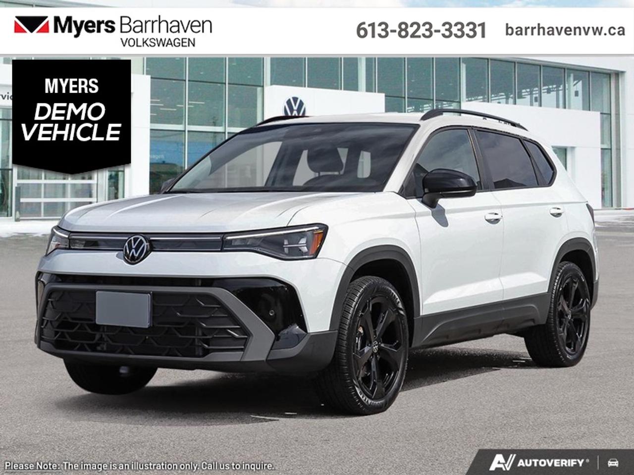 <b>Sunroof,  Parking Sensors,  Wireless Charing,  Remote Start,  Heated Seats!</b><br> <br> The 2026 Volkswagen Taos adapts smoothly from city commutes to weekend escapes thanks to its smart usability and refined build.<br> <br>From the outside, the 2026 Taos presents sleek body lines, a refreshed front fascia and modern lighting that reflect a confident, urban-ready look. Inside, the cabin features intuitive connectivity, quality materials and seating designed to comfortably accommodate both driver and passengers. With its thoughtful flexibility, smart features and Volkswagens commitment to reliability, the Taos offers a compelling choice for those seeking compact SUV versatility.<br> <br>This Pure White SUV has an Automatic transmission and is powered by a 1.5L I4 16V GDI DOHC Turbo engine. Motivated by that frugal motor it gets 9.4 L/100 km in the city and uses just 7.2 L/100 km out on the highway according to Transport Canada. <br> <br> Our Taoss trim level is Comfortline Black Edition. Standard features include a dual panel sunroof, front and rear parking sensors, wireless device charging, remote engine start, heated front seats, a heated steering wheel, adaptive cruise control, and an 8-inch infotainment screen with Apple CarPlay and Android Auto. Safety features also include lane keep assist with lane departure warning, collision mitigation, blind spot alert, and autonomous emergency braking. This vehicle has been upgraded with the following features: Sunroof, Parking Sensors, Wireless Charing, Remote Start, Heated Seats, Heated Steering Wheel, Adaptive Cruise Control. This is a demonstrator vehicle driven by a member of our staff, so we can offer a great deal on it.<br><br> <br>To apply right now for financing use this link: <a href=https://www.barrhavenvw.ca/financing-request/ target=_blank>https://www.barrhavenvw.ca/financing-request/</a><br> <br/>0% financing for 24 months. 2.99% financing for 84 months. <br> Buy this vehicle now for the lowest bi-weekly payment of <b>$263.06</b> with $0 down for 84 months @ 2.99% APR O.A.C. ( Plus applicable taxes - $840 Doc fee. Cash purchase selling price includes: Tire Stewardship ($20.00), OMVIC Fee ($12.50). (HST) are extra. (HST), licence, insurance & registration not included. **Rebates may not apply to all purchase types. Conditions varysee dealer for details. ). Incentives expire 2026-08-31. See dealer for details. <br> <br> <br>LEASING:<br><br>Estimated Lease Payment: $232 bi-weekly <br>Payment based on 4.49% lease financing for 60 months with $0 down payment on approved credit. Total obligation $30,176. Mileage allowance of 16,000 KM/year. Offer expires 2026-08-31.<br><br><br>We are your premier Volkswagen dealership in the region. If youre looking for a new Volkswagen or a car, check out Barrhaven Volkswagens new, pre-owned, and certified pre-owned Volkswagen inventories. We have the complete lineup of new Volkswagen vehicles in stock like the GTI, Golf R, Jetta, Tiguan, Atlas Cross Sport, Volkswagen ID.4 electric vehicle, and Atlas. If you cant find the Volkswagen model youre looking for in the colour that you want, feel free to contact us and well be happy to find it for you. If youre in the market for pre-owned cars, make sure you check out our inventory. If you see a car that you like, contact 844-914-4805 to schedule a test drive.<br> Come by and check out our fleet of 40+ used cars and trucks and 110+ new cars and trucks for sale in Nepean.  o~o