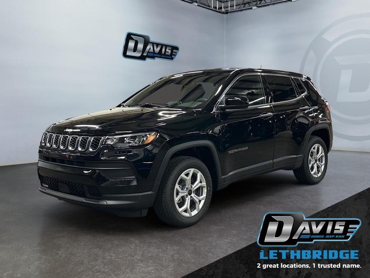 <b>Heated Seats, LED Lights, Lane Keep Assist, Lane Departure Warning, Forward Collision Alert!<br /> <br /></b><br /> <br /> <br />This 2026 Jeep Compass Sport comes powered by a 2.0L turbocharged engine with an 8-speed automatic and standard AWD, delivering confident performance in all weather conditions. Inside, enjoy Uconnect 5 with Apple CarPlay/Android Auto, touchscreen display, cloth bucket seats, push-button start, and 60/40 split-fold rear seats for flexible cargo space.<br /><br />Safety features include Forward Collision Warning, Automatic Emergency Braking, Lane-Keeping Assist, ParkView backup camera, Electronic Stability Control, and all-speed traction control. Exterior highlights such as LED headlights, heated power mirrors, and all-season tires make it ready for year-round driving.<br /><br />A practical, fuel-efficient, and well-equipped AWD compact SUV  ideal for commuting, city driving, and Canadian winters.<br /> <br />To apply right now for financing use this link: <a href=https://lethbridge.davisdodge.ca/free-credit-check/ target=_blank rel=nofollow noopener noreferrer>https://lethbridge.davisdodge.ca/free-credit-check/</a><br /><br /> <br /><br />As a premier Chrysler, Dodge, Jeep and RAM dealership, Davis Dodge proudly offers an extensive selection of new and used vehicles to meet every drivers needs. Customers across Lethbridge, Fort Macleod, Taber, Claresholm, Coaldale, and beyond trust us for daily vehicle specials, certified service and parts, and a seamless online inventory experience. <br /><br /> With competitive financing options and expert support, we make car buying easy and enjoyable. <br /><br /> Ready to hit the road? Schedule your test drive today at Davis Dodge, your trusted Chrysler, Dodge, Jeep and RAM dealer in Lethbridge, Alberta.<br /><br /> Vehicle pricing offer shown expires 2026-04-30. <br /> Come by and check out our fleet of 70+ used cars and trucks and 110+ new cars and trucks for sale in Lethbridge. o~o