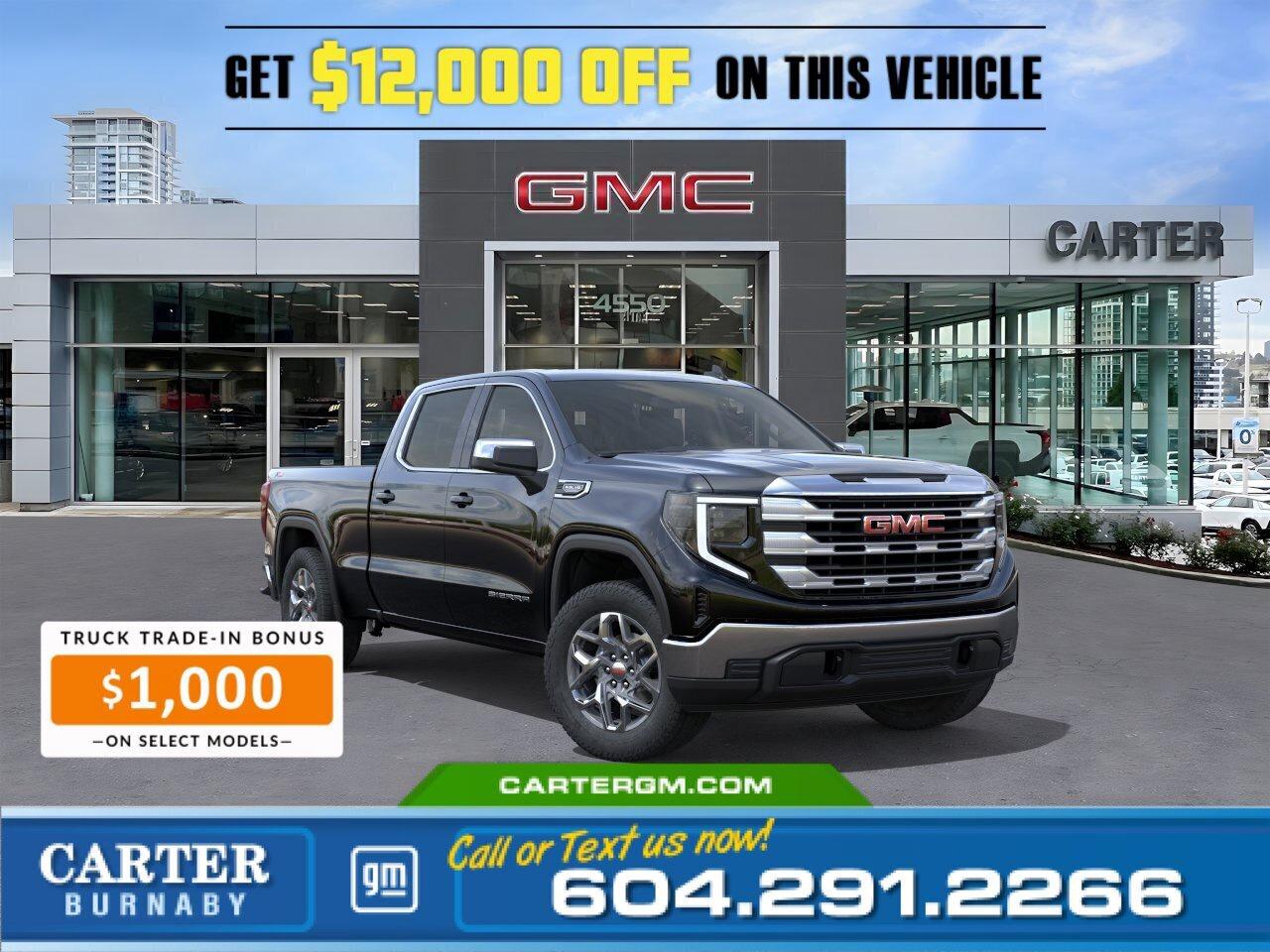 Now is the perfect time to upgrade your truck and save big! Take advantage of an $8,000 Non-Stackable Cash Delivery Allowance and our $4,000 dealer discount, PLUS get a $1,000 Truck Trade-In Bonus with the trade of a 2015 or newer pickup truck. Power, strength, and dependable towing are waiting, but only for a limited time!  Tackle every drive with confidence in the 2026 Chevrolet Silverado 1500 SLE 4WD  where power meets precision. Its 5.3L EcoTec3 V8 engine and X31 Off-Road Package deliver rugged capability and smooth control on any terrain. Stay connected and in command with a 13.4" Premium Infotainment Display and a 12.3" Driver Information Centre. Equipped with advanced trailering features like Hitch Guidance, this Silverado is ready for work or adventure.  Come take it for a test drive today and experience all this stylish vehicle has to offer!  WHY CARTER GM BURNABY?  - An unrivalled vehicle purchasing experience! - Exceeding our loyal customers expectations since 1963 - 4.5 Google star rating with 2,300+ customer reviews) - CarGurus Top-Rated Dealer 2025 Award - CarGurus Top Value Dealer 2025 Award - Vehicle trades welcome! Best price guaranteed! - We provide upfront pricing, zero hidden fees, and 100% transparency - Fast approvals and 99% acceptance rates (no matter your current credit status!) - Multilingual staff (many languages spoken) - Comfortable non-pressured environment with in-store television, WIFI and a childrens play area! - In-store restaurant: fresh daily menu        Were here to help you drive the vehicle you want, the vehicle you deserve! QUESTIONS? GREAT! WEVE GOT ANSWERS! To speak with a friendly vehicle specialist - CALL NOW! The advertised price includes all standard dealer fees and any applicable manufacturer or dealer incentives. It does not include applicable taxes, licensing, insurance, or optional products or services. Dealer fees will be clearly broken out and itemized on the bill of sale, maximum total of fees $595.00. Prices are shown in Canadian dollars. While we make every effort to ensure accuracy, vehicle details, pricing, options, and availability are subject to change without notice. Please confirm all information with dealership sales management before purchase. Dealer Code: 81129