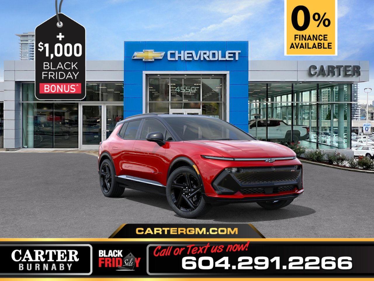 For a limited time, Executive Costco members receive up to $1,200 OFF, and non-Executive members get up to $1,000 OFF, on select Chevrolet, and GMC EV models. Hurry this offer will not last!  WHY CARTER GM BURNABY?  - An unrivalled vehicle purchasing experience! - Exceeding our loyal customers expectations since 1963 - 4.5 Google star rating with 2,175+ customer reviews) - CarGurus Top-Rated Dealer 2025 Award - CarGurus Top Value Dealer 2025 Award - Vehicle trades welcome! Best price guaranteed! - We provide upfront pricing, zero hidden fees, and 100% transparency - Fast approvals and 99% acceptance rates (no matter your current credit status!) - Multilingual staff (many languages spoken) - Comfortable non-pressured environment with in-store television, WIFI and a childrens play area! - In-store restaurant: fresh daily menu        Were here to help you drive the vehicle you want, the vehicle you deserve! QUESTIONS? GREAT! WEVE GOT ANSWERS! To speak with a friendly vehicle specialist - CALL NOW! (Doc. Fee: $495.00 Dealer Code: D5505)
