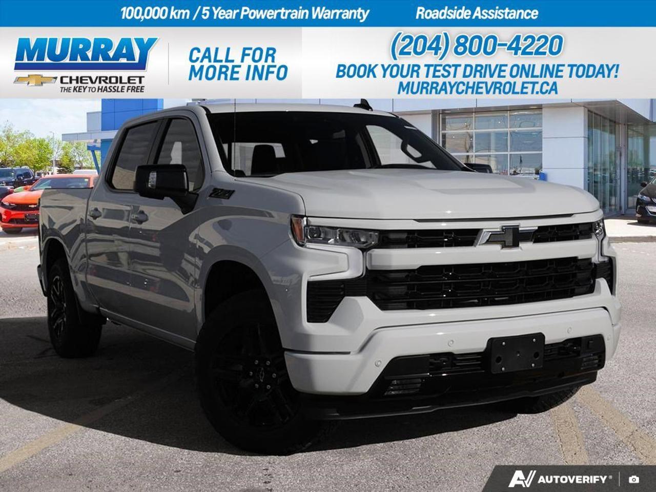 * ENGINE 5.3L ECOTEC3 V8 * * Z71 OFF-ROAD AND PROTECTION PACKAGE * * SAFETY PACKAGE *  Discover the 2026 Chevrolet Silverado 1500 RST in the vibrant city of Winnipeg. This Crew Cab Pickup is designed for those who value power and performance, featuring a robust Gas V8 5.3L engine that provides an impressive 355 horsepower and 518 Nm of torque. Its dynamic fuel management system ensures efficiency, making it perfect for both on-road and off-road adventures. Paired with an 8-Speed Automatic transmission, this truck promises a smooth and responsive driving experience.  The Silverados Z71 Off-Road and Protection Package enhances its capability with an off-road suspension, skid plates, and all-weather floor liners, perfect for the rugged terrains of the Winnipeg region. The Safety Package offers peace of mind with features like HD Surround Vision, Trailer Camera Provisions, and Rear Cross Traffic Braking, ensuring you and your passengers are well-protected on every journey.  Inside, the Silverado combines comfort with luxury, featuring Jet Black leather-appointed front seats and a convenient power sunroof. With the Bose Premium Sound System, adaptive cruise control, and a user-friendly navigation system, every drive is an enjoyable experience. The high gloss black painted aluminum wheels and Summit White exterior give this vehicle a sleek and sophisticated look, making it a standout choice for any discerning driver.  DisplayTrim: ENGINE 5.3L ECOTEC3 V8 Dealer Permit #1740