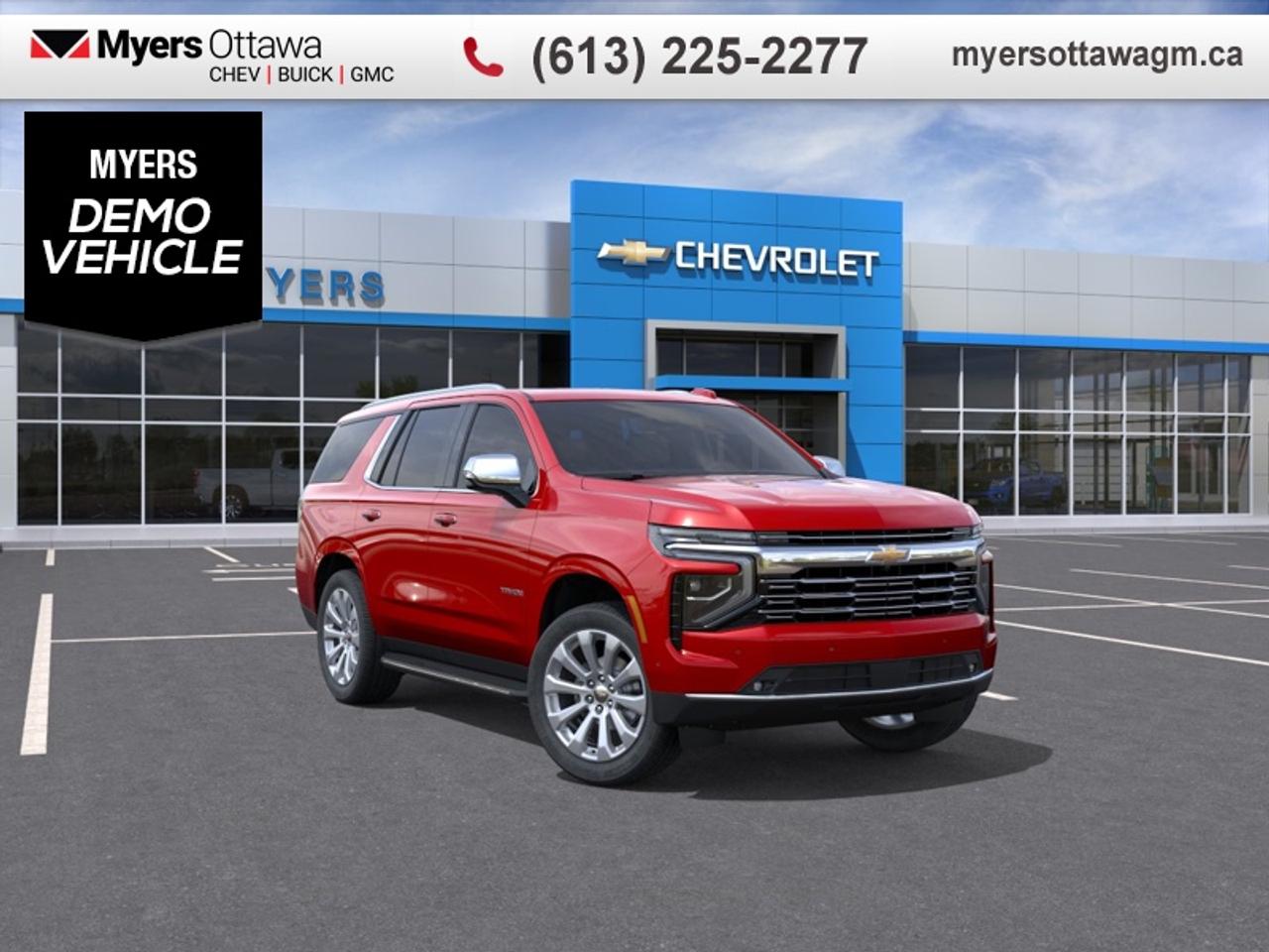 <b>LOADED</b><br>  BRAND NEW 2026 TAHOE PREMIER - RADIANT RED ON BLACK LEATHER, SUNROOF, 22 UPGRADED WHEELS, 3.0 DURAMAX ENGINE, REMOTE START<br> <br><br> <br> This radiant red tintcoat SUV  has an automatic transmission and is powered by a  305HP 3.0L Straight 6 Cylinder Engine.<br><br> <br>To apply right now for financing use this link: <a href=https://creditonline.dealertrack.ca/Web/Default.aspx?Token=b35bf617-8dfe-4a3a-b6ae-b4e858efb71d&Lang=en target=_blank>https://creditonline.dealertrack.ca/Web/Default.aspx?Token=b35bf617-8dfe-4a3a-b6ae-b4e858efb71d&Lang=en</a><br> <br/>Weve discounted this vehicle $15000. See dealer for details. <br><br><br> Come by and check out our fleet of 30+ used cars and trucks and 160+ new cars and trucks for sale in Ottawa.  o~o