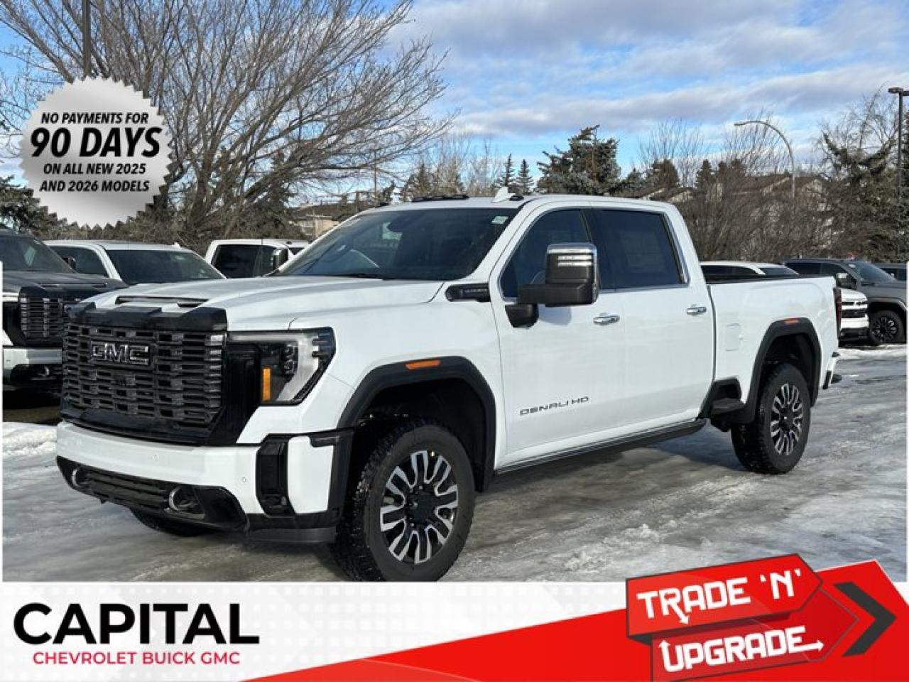 This GMC Sierra 3500HD boasts a Turbocharged Diesel V8 6.6L/ engine powering this Automatic transmission. TRANSMISSION, 10-SPEED AUTOMATIC (STD), REAR AXLE, 3.42 RATIO, PREMIUM FLOOR LINERS WITH REMOVABLE CARPET INSERT, FRONT.* This GMC Sierra 3500HD Features the Following Options *LPO, HITCH PACKAGE Gooseneck ball and chain tiedown kit with case, (dealer-installed), HEAVY DUTY FRONT SPRING/CAMPER PACKAGE Note: If ordered for Camper usage, recommend ordering (UY2) Trailering wiring provisions, GOOSENECK / 5TH WHEEL PREP PACKAGE -- Hitch platform to accept Gooseneck or 5th Wheel hitch. Includes hitch platform with tray to accept ball, stamped bed holes with removable caps installed and bed mounted 7-pin trailer harness (similar to UY2 harness). , POLAR WHITE TRICOAT, LPO, SPORT PEDAL COVER KIT (dealer-installed), LPO, BODY COLOUR WHEEL ARCH MOULDINGS (dealer-installed), HIGH IDLE SWITCH, ENGINE, DURAMAX 6.6L TURBO-DIESEL V8, B20-DIESEL COMPATIBLE (470 hp [350.5 kW] @ 2800 rpm, 975 lb-ft of torque [1322 Nm] @ 1600 rpm) (STD), DENALI ULTIMATE PREFERRED EQUIPMENT GROUP includes standard equipment, ALTERNATORS, DUAL, 220-AMPS PRIMARY, 170-AMPS AUXILIARY.* Stop By Today *Live a little- stop by Capital Chevrolet Buick GMC Inc. located at 13103 Lake Fraser Drive SE, Calgary, AB T2J 3H5 to make this car yours today!