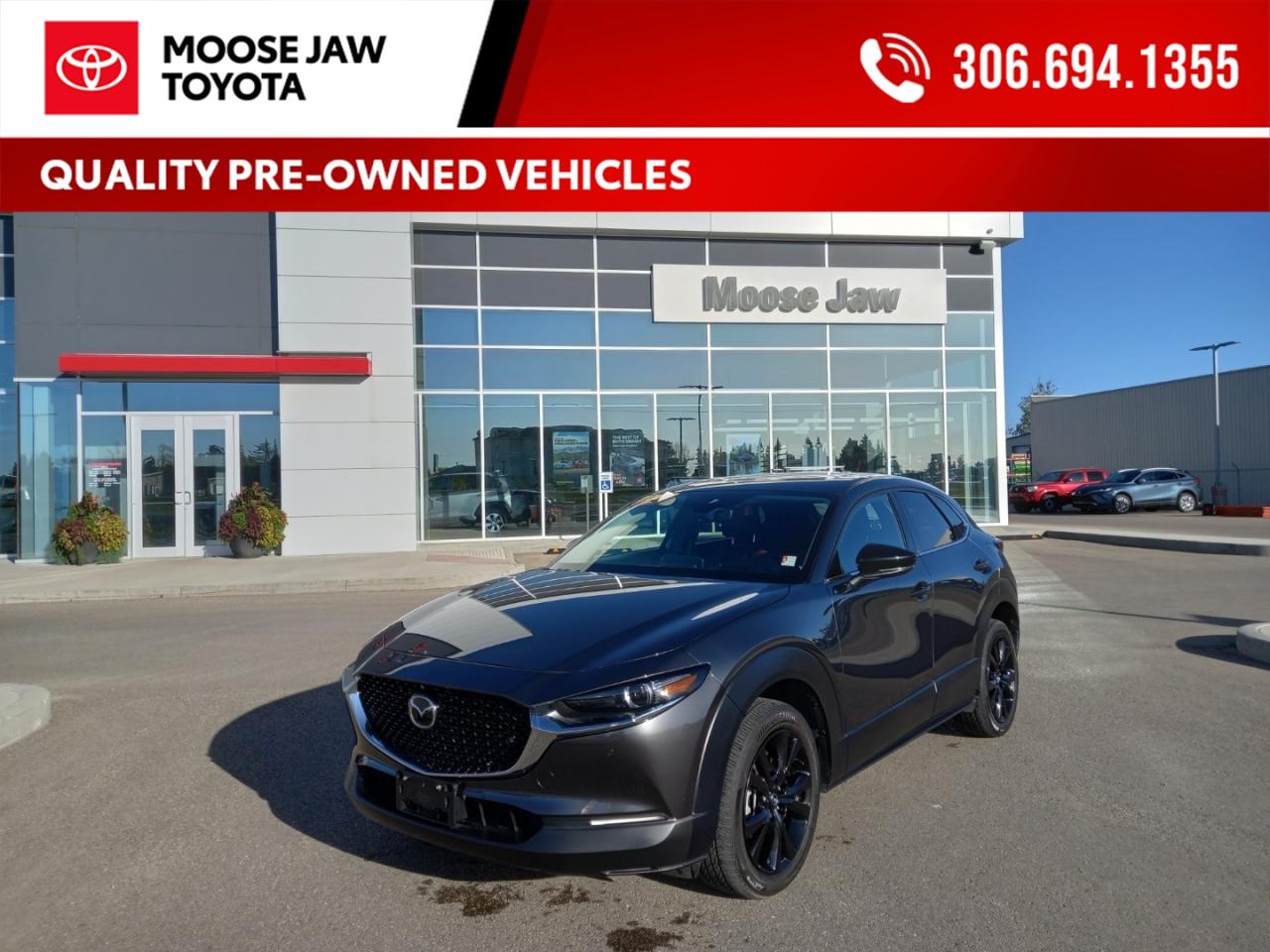 Used 2022 Mazda CX-30 GT w/Turbo Dynamic style meets premium comfort. The 2022 CX-30 GT delivers sporty performance, refined features, and advanced tech in a versatile compact SUV. for sale in Moose Jaw, SK