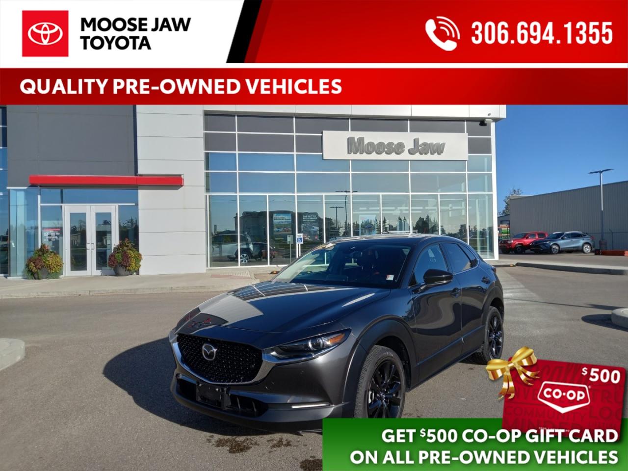Used 2022 Mazda CX-30 GT w/Turbo Dynamic style meets premium comfort. The 2022 CX-30 GT delivers sporty performance, refined features, and advanced tech in a versatile compact SUV. for sale in Moose Jaw, SK