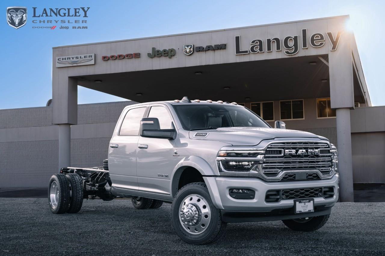 <p>2026 Ram 5500 Chassis Big Horn 4x4 Crew Cab 197.4" WB</p><p>A versatile and robust commercial truck base, designed for heavy upfitting with best-in-class available diesel towing capability.</p><ul><li><p><strong>Standard Engine:</strong> 6.4L HEMI V8 Gas</p></li><li><p><strong>Max Gas Horsepower:</strong> 375 hp</p></li><li><p><strong>Max Diesel Towing (5500 Models):</strong> Up to 34,540 lbs (with available Cummins Diesel)</p></li><li><p><strong>Key Feature:</strong> Available Power Take-Off (PTO) with dual-side access and Split-Shaft Mode for upfitting</p></li><li><p><strong>Transmission:</strong> TorqueFlite® HD 8-speed automatic (standard on PTO-capable gas and all diesel)</p></li></ul><p>Come book a test drive at Langley Chrysler, conveniently located in Langley, British Columbia.</p>

<p>*All prices are net of all manufacturer incentives and/or rebates and are subject to change by the manufacturer without notice. All prices plus applicable taxes, applicable environmental recovery charges, documentation of $599 and full tank of fuel surcharge of $76 if a full tank is chosen.<br />Other items available that are not included in the above price:<br />Tire & Rim Protection and Key fob insurance starting from $599<br />Service contracts (extended warranties) for up to 7 years and 200,000 kms starting from $599<br />Custom vehicle accessory packages, mudflaps and deflectors, tire and rim packages, lift kits, exhaust kits and tonneau covers, canopies and much more that can be added to your payment at time of purchase<br />Undercoating, rust modules, and full protection packages starting from $199<br />Flexible life, disability and critical illness insurances to protect portions of or the entire length of vehicle loan?im?im<br />Financing Fee of $500 when applicable<br />Prices shown are determined using the largest available rebates and incentives and may not qualify for special APR finance offers. See dealer for details. This is a limited time offer.</p>