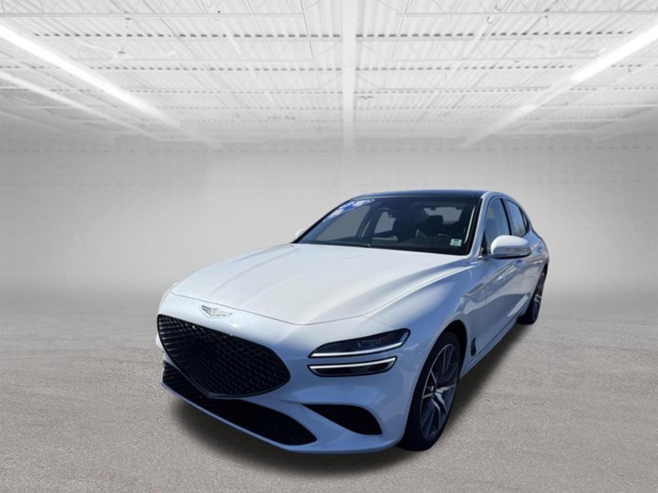 The 2025 Genesis G70 2.5T Advanced delivers the perfect balance of athletic performance, refined luxury, and advanced technology all wrapped in a bold, driver-focused design.Powered by a 2.5L turbocharged engine producing 300 horsepower, the G70 offers exhilarating acceleration and smooth, confident handling. Its precision-tuned suspension and available all-wheel drive provide exceptional control, making every drive engaging in both city streets and highway cruising.Inside, the G70 2.5T Advanced surrounds you with premium craftsmanship. Leather seating surfaces, heated front seats, a heated steering wheel, and a panoramic sunroof create a first-class atmosphere. The 10.25-inch touchscreen infotainment system with built-in navigation, Apple CarPlay, and Android Auto keeps you seamlessly connected wherever you go.Genesis comprehensive suite of advanced safety features comes standard, including Forward Collision-Avoidance Assist, Blind-Spot Collision-Avoidance Assist, Lane Keeping Assist, and Smart Cruise Control with Stop & Go offering added confidence and peace of mind on every journey.Sleek, powerful, and sophisticated, the 2025 Genesis G70 2.5T Advanced delivers luxury performance without compromise.Visit Genesis Halifax today to experience elevated driving firsthand.