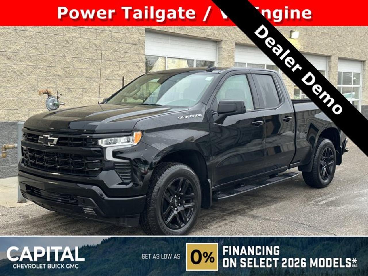 This Chevrolet Silverado 1500 delivers a Gas V8 5.3L/325 engine powering this Automatic transmission. WHEELS, 20 X 9 (50.8 CM X 22.9 CM) HIGH GLOSS BLACK PAINTED ALUMINUM, TRANSMISSION, 10-SPEED AUTOMATIC, ELECTRONICALLY CONTROLLED with overdrive and tow-haul mode. Includes Cruise Grade Braking and Powertrain Grade Braking, TAILGATE, GATE FUNCTION POWER UP/DOWN with power lock and release.* This Chevrolet Silverado 1500 Features the Following Options *RST PREFERRED EQUIPMENT GROUP includes standard equipment, REAR AXLE, 3.23 RATIO, LPO, MOULDED SPLASH GUARDS, BLACK (dealer-installed), LPO, BLACK TUBULAR ASSIST STEPS, 6 RECTANGULAR (dealer-installed), GVWR, 7000 LBS. (3175 KG) (STD), ENGINE, 5.3L ECOTEC3 V8 (355 hp [265 kW] @ 5600 rpm, 383 lb-ft of torque [518 Nm] @ 4100 rpm); featuring available Dynamic Fuel Management that enables the engine to operate in 17 different patterns between 2 and 8 cylinders, depending on demand, to optimize power delivery and efficiency, ENGINE BLOCK HEATER, Wireless Phone Projection for Apple CarPlay and Android Auto, Windows, power rear, express down, Window, power front, passenger express down.* Visit Us Today *For a must-own Chevrolet Silverado 1500 come see us at Capital Chevrolet Buick GMC Inc., 13103 Lake Fraser Drive SE, Calgary, AB T2J 3H5. Just minutes away!