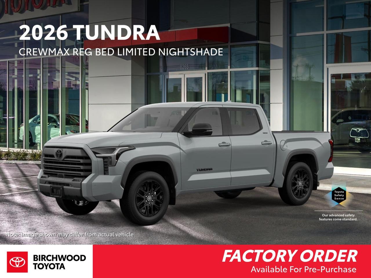 Experience is Everything at Birchwood Toyota! Our mission is to provide the most transparent and efficient sales process for our customers. We strive to provide the best service possible, whether you visit us in person, shop our website, or take advantage of our buy from home program.

Find out what FACTORY INCENTIVES or BIRCHWOOD PROMOTIONS may apply to the vehicle youre interested in driving. Call now! 204-889-3700. 

This vehicle qualifies for Birchwood Toyota Shield, which includes:

Guardian Protection:
- Cosmetic Wheel Protection
- Paintless Dent Repair
- Key/Remote Replacement


Vehicle may not be exactly as shown.

Dealer Permit #0025
Dealer permit #0025
