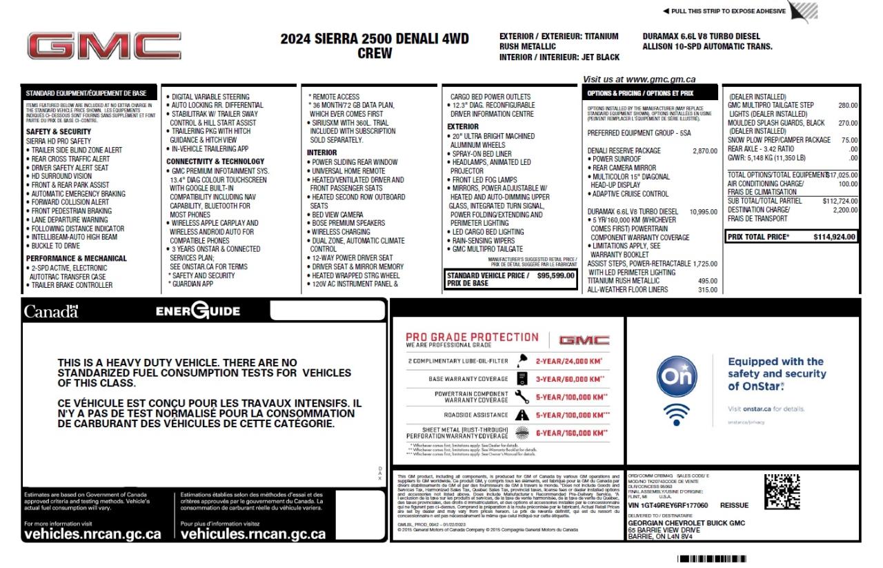 2024 GMC Sierra 2500 HD Denali TECHNOLOGY PKG | DENALI RESERVE PKG | HEATED AND A Photo