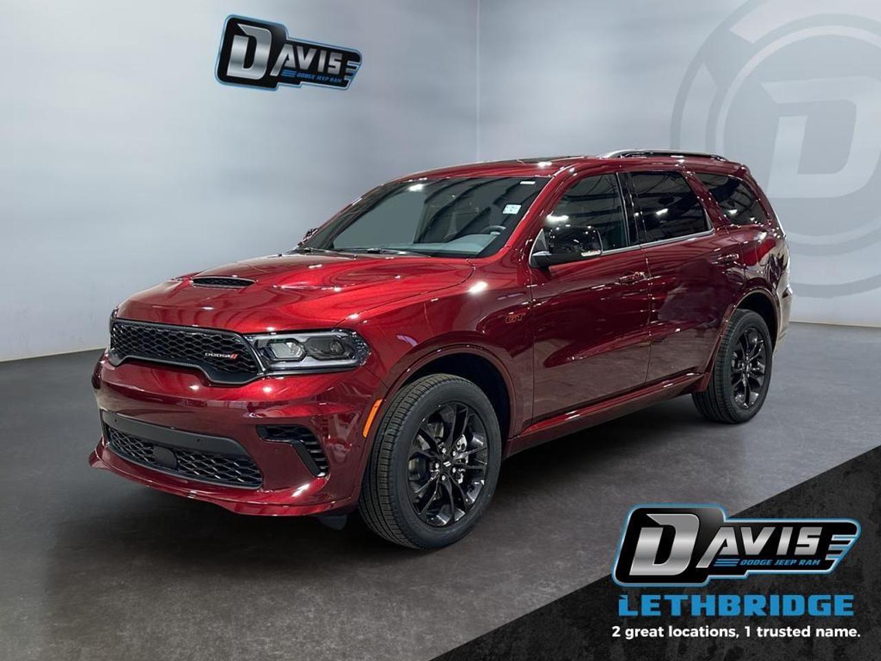 <b>Sunroof, Wireless Charging, Cooled Seats, Navigation, Power Liftgate!<br /> <br /></b><br /> <br /> <br />The 2026 Dodge Durango GT Plus in Octane Red Pearl is a bold three-row SUV powered by a 3.6?L Pentastar VVT V6 engine with Stop/Start, paired with an 8-speed automatic transmission and available All-Wheel Drive for confident performance, strong towing, and smooth handling.<br /><br />Inside, enjoy Blacktop Redline SRT leather performance seats, second-row captains chairs, ventilated front seats, heated steering wheel, and tri-zone climate control. The tech-forward cabin features a 10.1-inch Uconnect NAV touchscreen, wireless Apple CarPlay/Android Auto, 4G LTE Wi-Fi, dual USB charging ports, and a wireless charging pad.<br /><br />Safety features include blind-spot monitoring with trailer detection, Park-Sense front and rear park assist, rear cross-path detection, and full-speed forward collision warning plus. With its powerful 3.6?L V6, premium interior, advanced technology, and essential safety, this Durango GT Plus is a stylish and family-ready AWD SUV.<br /> <br />To apply right now for financing use this link: <a href=https://lethbridge.davisdodge.ca/free-credit-check/ target=_blank rel=nofollow noopener noreferrer>https://lethbridge.davisdodge.ca/free-credit-check/</a><br /><br /> <br /><br />As a premier Chrysler, Dodge, Jeep and RAM dealership, Davis Dodge proudly offers an extensive selection of new and used vehicles to meet every drivers needs. Customers across Lethbridge, Fort Macleod, Taber, Claresholm, Coaldale, and beyond trust us for daily vehicle specials, certified service and parts, and a seamless online inventory experience. <br /><br /> With competitive financing options and expert support, we make car buying easy and enjoyable. <br /><br /> Ready to hit the road? Schedule your test drive today at Davis Dodge, your trusted Chrysler, Dodge, Jeep and RAM dealer in Lethbridge, Alberta.<br /><br /> Vehicle pricing offer shown expires 2026-04-30. <br /> Come by and check out our fleet of 70+ used cars and trucks and 110+ new cars and trucks for sale in Lethbridge. o~o