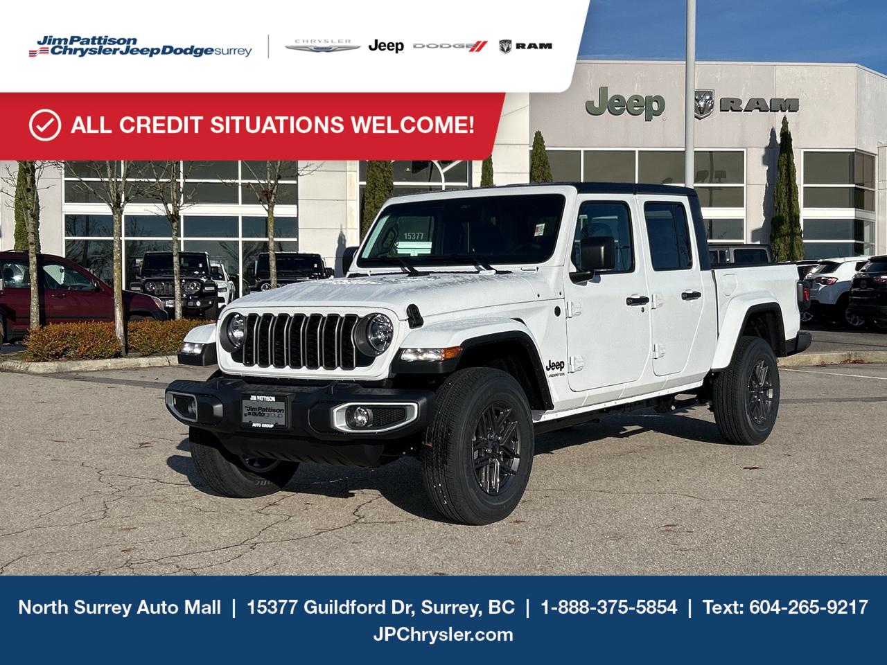 Jim Pattison Chrysler Jeep Dodge is ready to help you find your perfect vehicle. Our team of highly-experienced pros will provide you with the highest level of customer care and we are proud to offer online shopping from the comfort of your home with the new Pick, Price, Purchase Program. Browse our inventory online, create a personal account to track the vehicles youre interested in and the payment options that work best for you. Simple as that! And we will be here to answer all your questions. Visit our website, send us an email or give us a call today and let us get to work for you! Price includes freight & PDI, documentation fee ($899), A/C levy ($100), tire levy (up to $32.50), and VSA Transaction Levy ($10). Finance/lease placement fee ($599) if applicable, GST and PST are additional. Dealer-installed accessories are included, if applicable. Rebates applied after taxes. D#30394