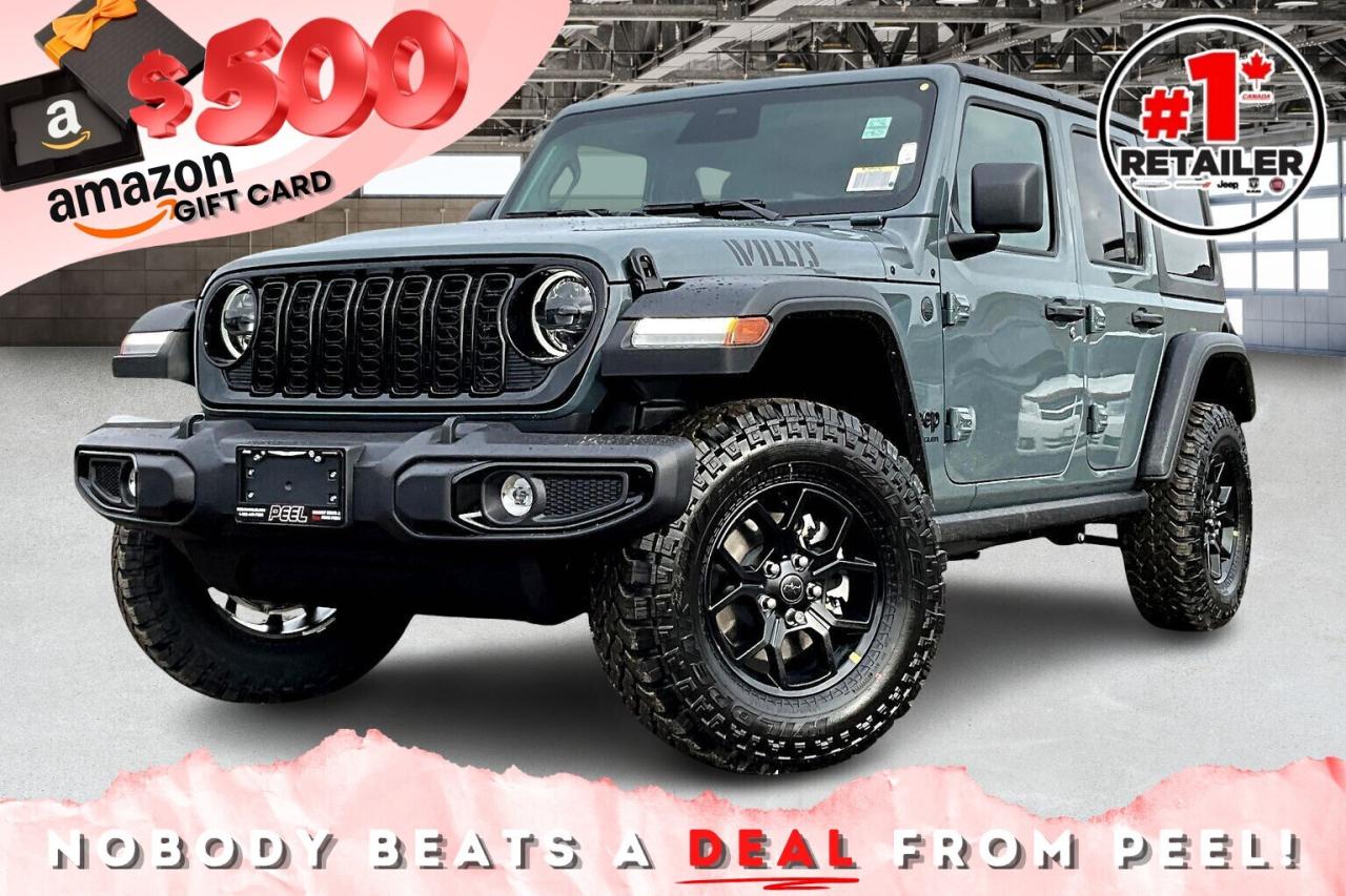 New 2026 Jeep Wrangler WILLYS 4DR | Leather | Tech & Safety & Conv Grp for sale in Mississauga, ON