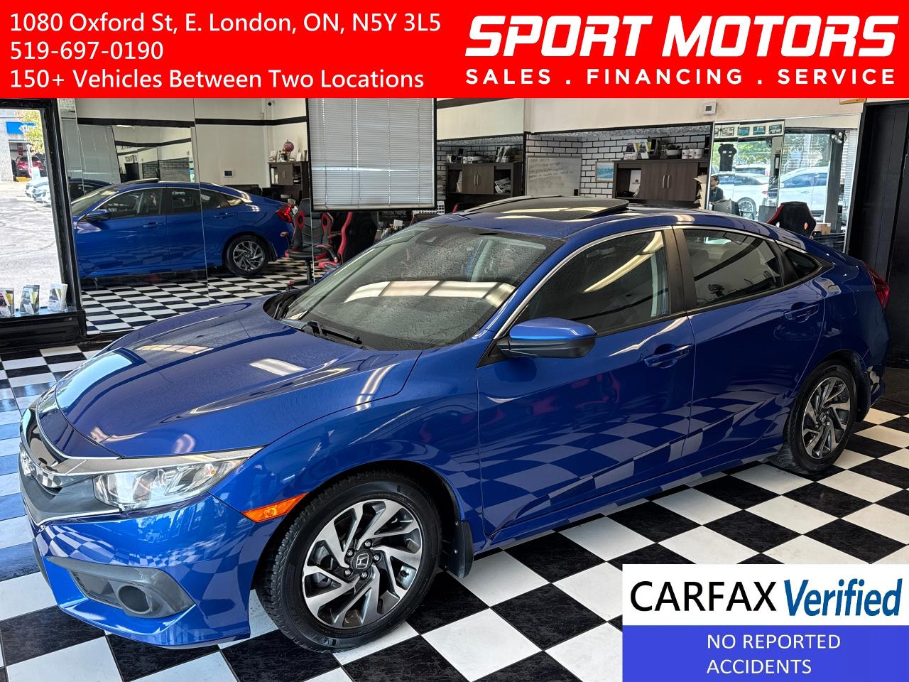 2017 Honda Civic EX+Sunroof+Camera+Remote Start+CLEAN CARFAX