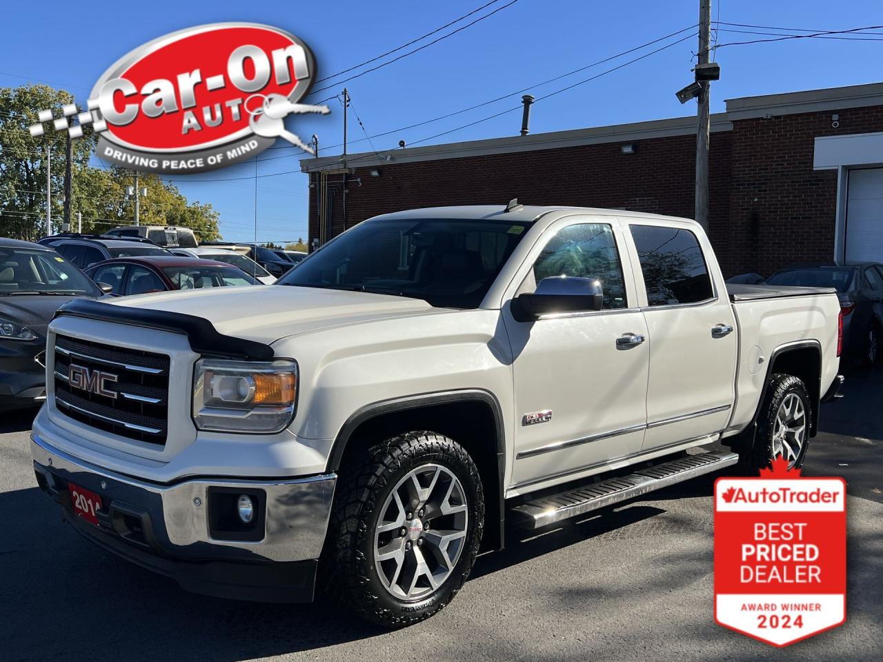 CERTIFIED!! LOADED SLT ALL TERRAIN CREW CAB 4X4 W/ 5.3L V8!! Leather, heated seats & steering, remote start, navigation, backup camera w/ rear park sensors, 20-inch alloys, tow package, 5-foot 9inch box w/ spray-in bedliner, tonneau cover, premium Bose audio system, dual-zone climate control, keyless entry, full power group incl. power drivers & passenger seats w/ driver memory, power adjustable pedals, automatic headlights, cruise control, Bluetooth and Sirius XM!!