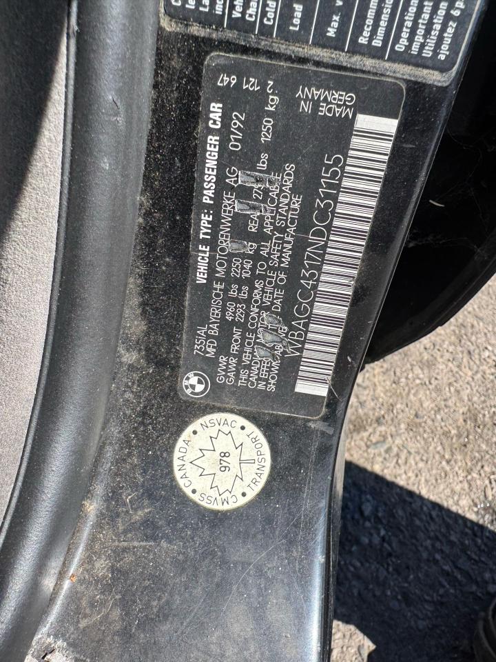 1992 BMW 7 Series 735iL, GOOD SHAPE, NEEDS FUEL PUMP, AS IS SPECIAL - Photo #15