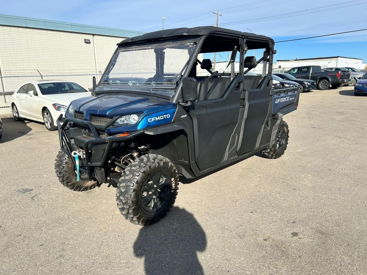 <p data-start=148 data-end=459>The 2023 CFMOTO UForce 1000 XL is built for big jobs and bigger crews, combining heavy-duty utility with seating for six. Powered by a 963cc liquid-cooled, fuel-injected engine delivering 79 HP, this side-by-side provides strong torque and reliable performance for hauling, towing, and tackling tough terrain.</p><p data-start=148 data-end=459>&nbsp;</p><p data-start=461 data-end=775>Purpose-built for versatility, the UForce 1000 XL features a CVTech automatic transmission, selectable 2WD/4WD with locking front differential, and electronic power steering for smooth, precise handling. Its extended wheelbase and reinforced chassis are engineered for stability and durability under heavy loads.</p><p data-start=461 data-end=775>&nbsp;</p><p data-start=777 data-end=1061>With 27&rdquo; CST Stag tires on 14&rdquo; aluminum wheels and 11.4&rdquo; of ground clearance, the UForce 1000 XL is ready to push through mud, snow, and rocky terrain. Independent suspension with arched A-arms ensures stability and comfort, delivering confident performance in demanding conditions.</p><p data-start=777 data-end=1061>&nbsp;</p><p data-start=1063 data-end=1372>This 6-seater also comes equipped with a dumping cargo box, 3,500-lb winch, LED headlights, full skid plate protection, side mirrors, roof, and heavy-duty steel bumpers. Inside, you&rsquo;ll find comfortable bench seating, a digital display, ample storage, and a cab designed for all-day productivity and comfort.</p><p data-start=172 data-end=502>&nbsp;</p><p data-start=1374 data-end=1469 data-is-last-node= data-is-only-node=>Call or message us today to learn more about financing, trade-ins, or delivery across Canada.</p>
