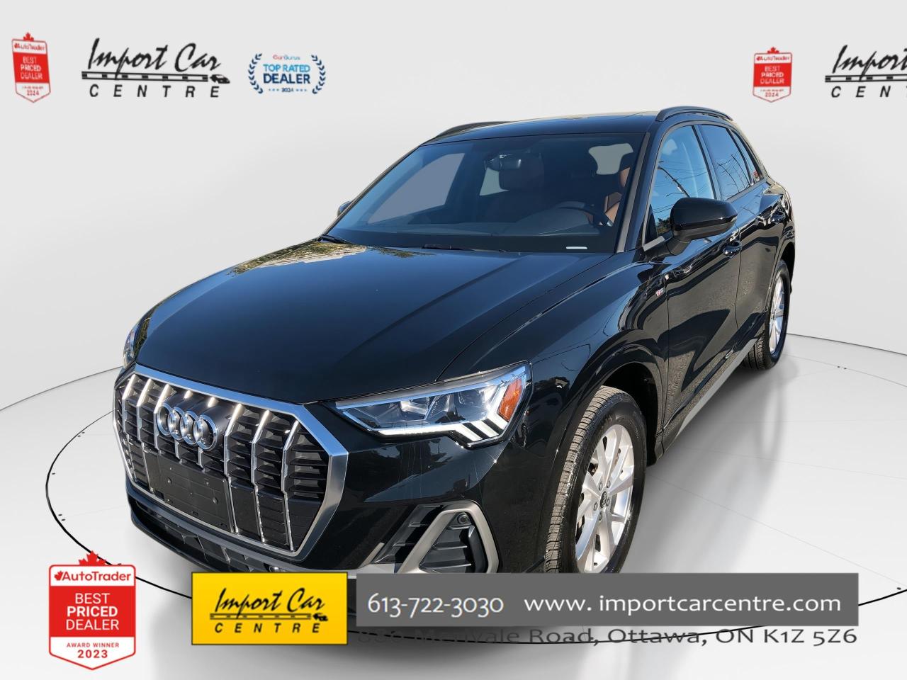 Used 2024 Audi Q3 45 Komfort LEATHER, PANO. ROOF, HTD. SEATS & STEER for sale in Ottawa, ON