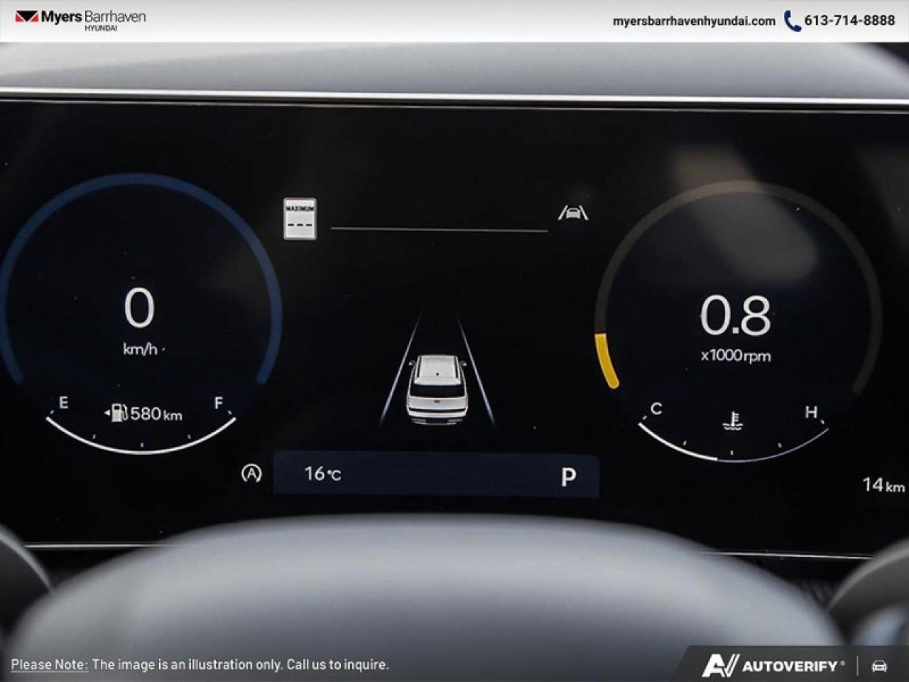 2025 Hyundai Santa Fe Ultimate Calligraphy  - HUD - $384 B/W Photo