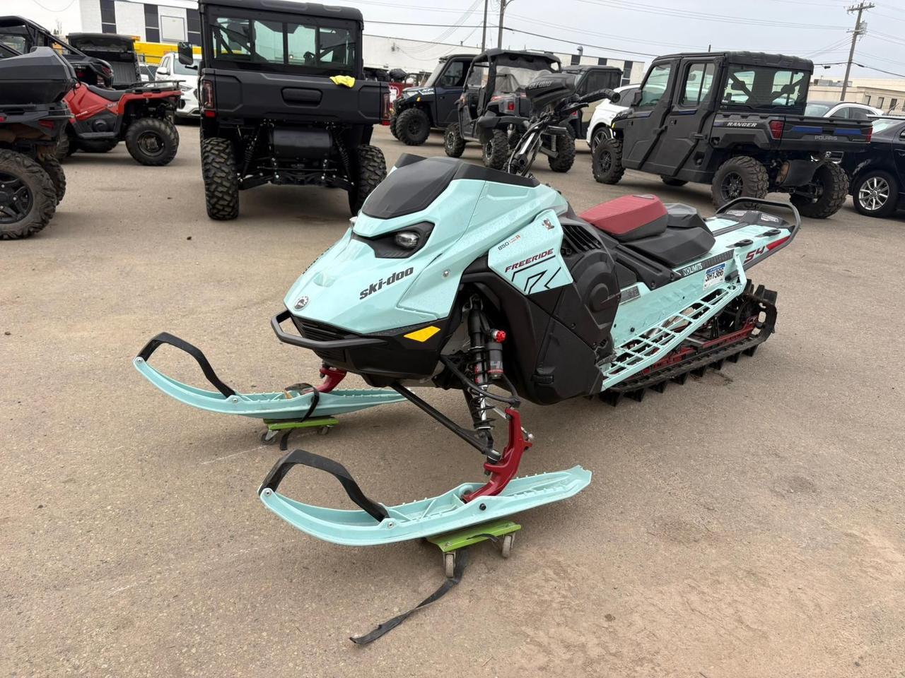 <p data-start=115 data-end=446>The 2024 Ski-Doo Freeride 850 Turbo with 154&rdquo; track is built for extreme backcountry performance, delivering unmatched power, precision, and control in deep snow. Powered by the Rotax 850 E-TEC Turbo engine, this sled offers explosive acceleration, crisp throttle response, and proven reliability in the most challenging terrain.</p><p data-start=115 data-end=446>&nbsp;</p><p data-start=448 data-end=805>Designed for serious off-trail riding, the Freeride 850 Turbo features the lightweight REV Gen5 platform with optimized ergonomics and the pDrive clutch system for smooth, efficient power transfer. Its KYB Pro shocks and fully adjustable suspension provide superior handling and comfort whether navigating steep descents, deep powder, or technical chutes.</p><p data-start=448 data-end=805>&nbsp;</p><p data-start=807 data-end=1112>Equipped with the 154&rdquo; PowderMax track and 2.5&rdquo; lugs, this sled delivers exceptional flotation and traction in deep snow while maintaining stability and control across variable terrain. The cMotion rear suspension enhances off-trail agility, giving riders confidence in technical backcountry conditions.</p><p data-start=807 data-end=1112>&nbsp;</p><p data-start=1114 data-end=1411>This model also comes with aggressive styling, LED headlights, a compact digital display, and reinforced bodywork for riders who demand performance and durability. The rider-forward cockpit with narrow bodywork and ergonomic design ensures comfort and control during long backcountry adventures.</p><p data-start=1114 data-end=1411>&nbsp;</p><p data-start=1413 data-end=1500>Contact us today to learn more about financing, trade-ins, or delivery across Canada.</p>