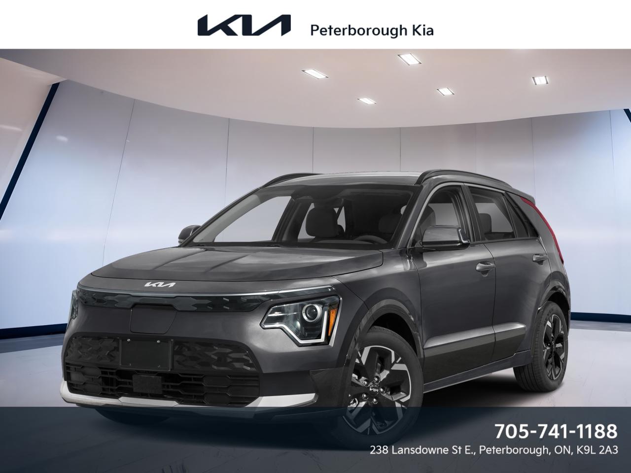 Experience the future of driving with the brand new 2026 Kia Niro EV Wind+ Fwd, available now at Peterborough Kia in Peterborough. This all-electric SUV combines modern design with advanced technology, offering exceptional efficiency and a smooth, quiet ride. Finished in a sophisticated grey exterior with a sleek black interior, it delivers both style and practicality for your daily journeys.

FEATURES OF THE Niro EV Wind+ Fwd  
»» Front-wheel drive for confident urban handling  
»» Automatic transmission for effortless driving  
»» Distinctive grey exterior with black interior  
»» Brand new condition, ready for immediate delivery  

ADVANCED SAFETY FEATURES  
»» Comprehensive airbag system for all-around protection  
»» Electronic stability control for added confidence  
»» Anti-lock braking system for secure stops  
»» Tire pressure monitoring system for peace of mind  

PERFORMANCE AND EFFICIENCY  
»» All-electric powertrain for zero-emission driving  
»» Smooth automatic transmission for easy operation  
»» Responsive acceleration for city and highway use  
»» Efficient energy management for longer range  

COMFORT AND CONVENIENCE  
»» Spacious cabin for driver and passengers  
»» Adjustable seating for personalized comfort  
»» Automatic climate control for year-round enjoyment  
»» Ample legroom in both front and rear seats  

TECHNOLOGY AND CONNECTIVITY  
»» User-friendly infotainment system  
»» Bluetooth connectivity for hands-free calls  
»» USB ports for device charging  
»» Digital instrument cluster for clear information  

CARGO SPACE  
»» Generous rear cargo area for luggage  
»» Easy-access rear hatch for loading  
»» Split-folding rear seats for extra space  
»» Practical storage options for daily needs  

WHAT OTHER OWNERS LIKE  
»» Quiet, smooth electric driving experience  
»» Low operating costs with no fuel stops  
»» Spacious interior for passengers and gear  
»» Easy-to-use technology features  

WARRANTY  
Additional warranty information: 5 year/ 100,000km<p> available now at Peterborough Kia in Peterborough. This all-electric SUV combines modern design with advanced technology</p>
<p> it delivers both style and practicality for your daily journeys.

FEATURES OF THE Niro EV Wind+ Fwd  
»» Front-wheel drive for confident urban handling  
»» Automatic transmission for effortless driving  
»» Distinctive grey exterior with black interior  
»» Brand new condition</p>
<p> ready for immediate delivery  

ADVANCED SAFETY FEATURES  
»» Comprehensive airbag system for all-around protection  
»» Electronic stability control for added confidence  
»» Anti-lock braking system for secure stops  
»» Tire pressure monitoring system for peace of mind  

PERFORMANCE AND EFFICIENCY  
»» All-electric powertrain for zero-emission driving  
»» Smooth automatic transmission for easy operation  
»» Responsive acceleration for city and highway use  
»» Efficient energy management for longer range  

COMFORT AND CONVENIENCE  
»» Spacious cabin for driver and passengers  
»» Adjustable seating for personalized comfort  
»» Automatic climate control for year-round enjoyment  
»» Ample legroom in both front and rear seats  

TECHNOLOGY AND CONNECTIVITY  
»» User-friendly infotainment system  
»» Bluetooth connectivity for hands-free calls  
»» USB ports for device charging  
»» Digital instrument cluster for clear information  

CARGO SPACE  
»» Generous rear cargo area for luggage  
»» Easy-access rear hatch for loading  
»» Split-folding rear seats for extra space  
»» Practical storage options for daily needs  

WHAT OTHER OWNERS LIKE  
»» Quiet</p>
<p> smooth electric driving experience  
»» Low operating costs with no fuel stops  
»» Spacious interior for passengers and gear  
»» Easy-to-use technology features  

WARRANTY  
Additional warranty information: 5 year/ 100</p>