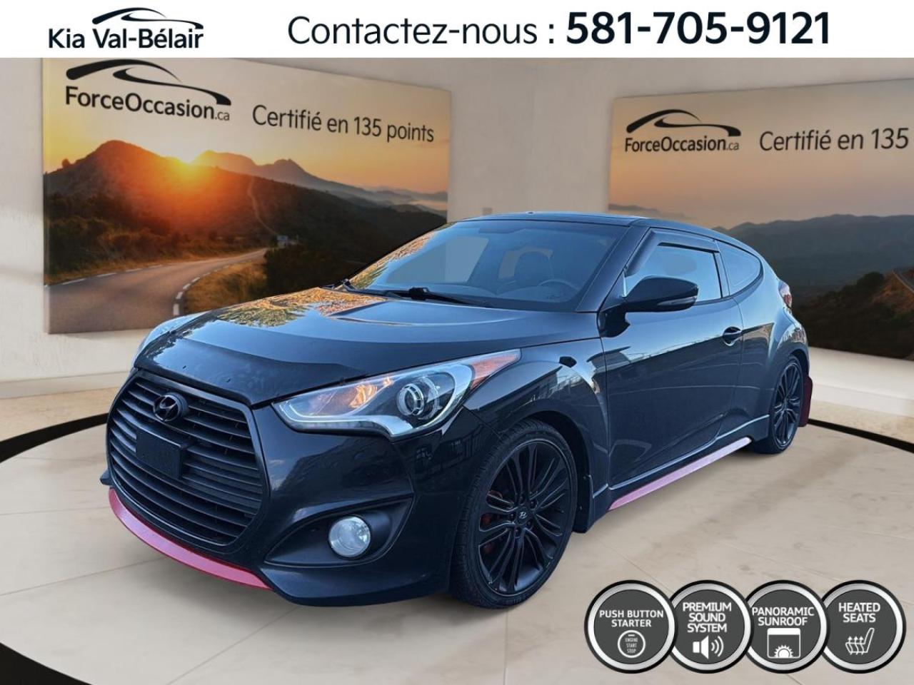 Used 2016 Hyundai Veloster TURBO *201HP *CUIR *TOIT *CAMERA *BLUETOOTH *SIEGES/VOLANT CHAUFF for sale in Québec, QC