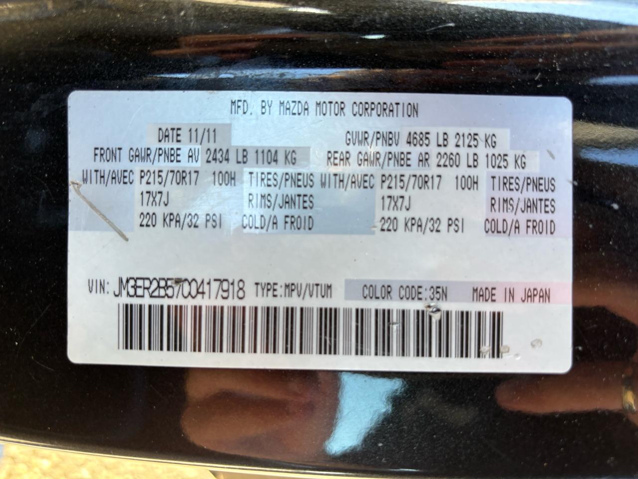 2012 Mazda CX-7 FWD 4dr GX Photo