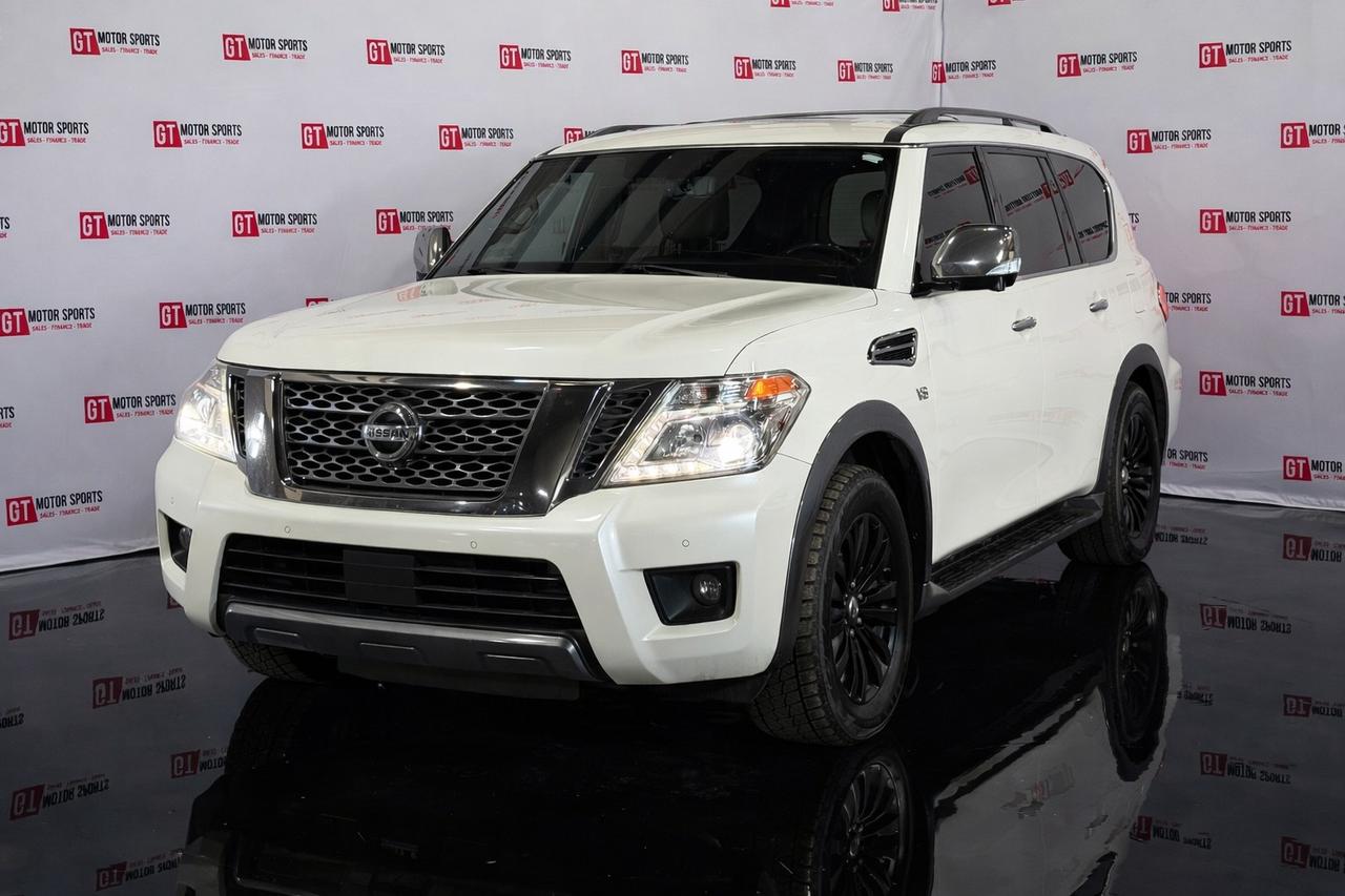&nbsp;This 2018 Nissan Armada Platinum combines powerful V8 performance with a smooth ride, making it perfect for families and adventurers alike. With its luxurious leather interior, advanced technology, and impressive towing capability, this SUV delivers comfort and confidence on every drive.
<div>
</div><div><br></div><div><ul><li>All credit accepted: good, bad, new to Canada, bankruptcy, collections, repossessions, student/work visas
</li><li>In-house financing available (O.A.C.)
</li><li>Low bi-weekly payments & instant approvals
</li><li>Up to 6 months no payments (interest accrues)
</li><li>Credit consolidation, unemployment insurance, negative equity coverage
</li><li>Financing, APR & payments vary by personal credit (O.A.C.)
</li></ul></div><div><br></div><div><b>Open 7 days: </b>MonThu 107, FriSat 106, Sun 103
</div><div><b>Location:</b> 10-40 Hopewell Way NE, Calgary (behind Enterprise Car Rental)
</div><div><b>Contact: </b>403-402-2015 or www.gtmotorsports.ca
</div><div>Full mechanical fitness assessment, Carfax & warranty included
</div><div>AMVIC licensed dealer
</div><div>Price based on vehicle only (Plus aftermarket, GST, and costs/charges associated with financing)</div><div><br></div><div><br></div>