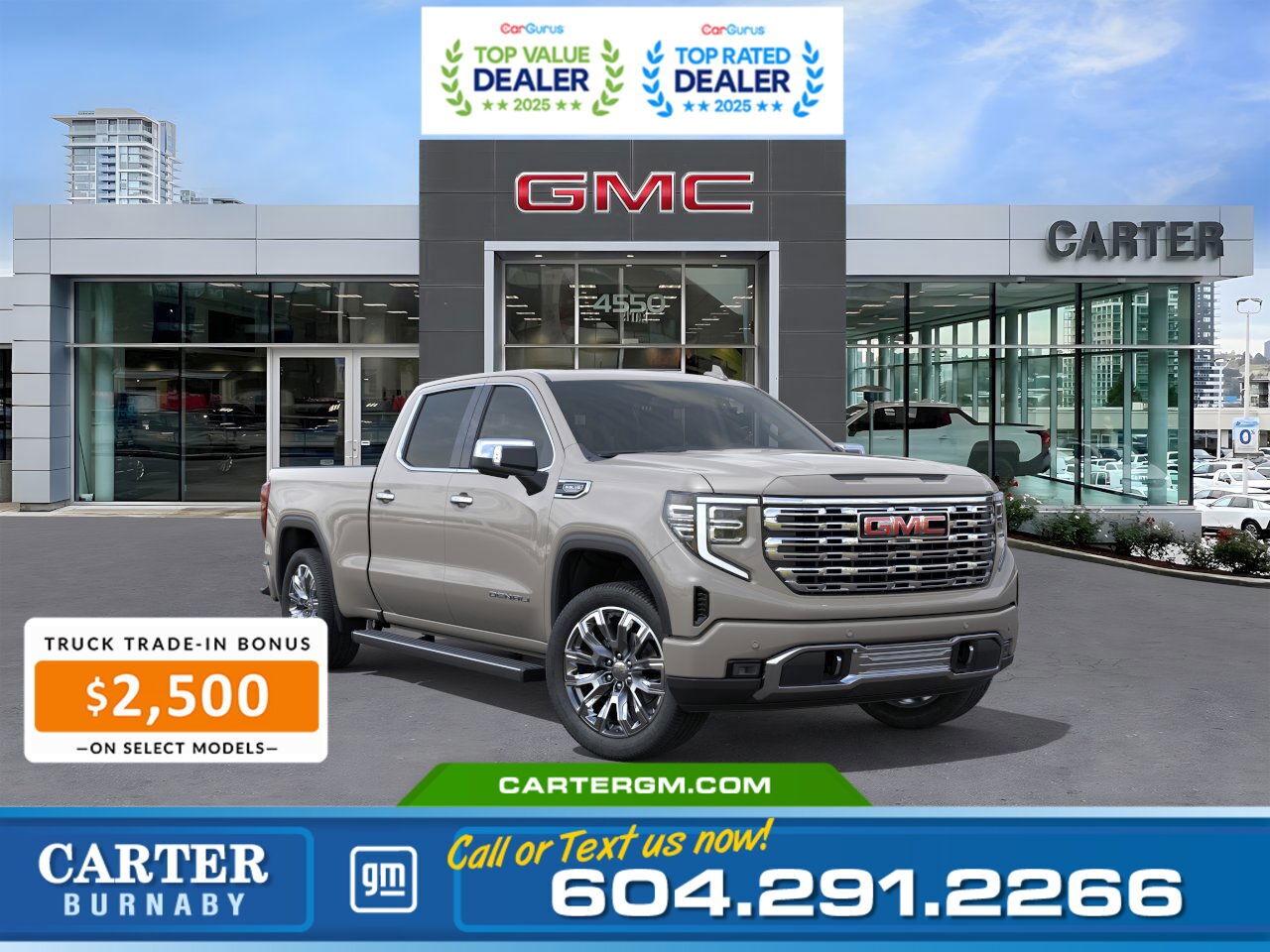 Upgrade to a new vehicle with confidence and enjoy NO PAYMENTS FOR UP TO 90 DAYS. Plus, experience added flexibility while taking advantage of a $5,000 Non-Stackable Cash Delivery Allowance. And eligible customers qualifying for an additional $2,500 Trade-in Bonus. Speak with our team today to learn more!  WHY CARTER GM BURNABY?  - An unrivalled vehicle purchasing experience! - Exceeding our loyal customers expectations since 1963 - 4.5 Google star rating with 2,300+ customer reviews) - CarGurus Top-Rated Dealer 2025 Award - CarGurus Top Value Dealer 2025 Award - Vehicle trades welcome! Best price guaranteed! - We provide upfront pricing, zero hidden fees, and 100% transparency - Fast approvals and 99% acceptance rates (no matter your current credit status!) - Multilingual staff (many languages spoken) - Comfortable non-pressured environment with in-store television, WIFI and a childrens play area! - In-store restaurant: fresh daily menu        Were here to help you drive the vehicle you want, the vehicle you deserve! QUESTIONS? GREAT! WEVE GOT ANSWERS! To speak with a friendly vehicle specialist - CALL NOW! The advertised price includes all standard dealer fees and any applicable manufacturer or dealer incentives. It does not include applicable taxes, licensing, insurance, or optional products or services. Dealer fees will be clearly broken out and itemized on the bill of sale, maximum total of fees $595.00. Prices are shown in Canadian dollars. While we make every effort to ensure accuracy, vehicle details, pricing, options, and availability are subject to change without notice. Please confirm all information with dealership sales management before purchase. Dealer Code: 81129