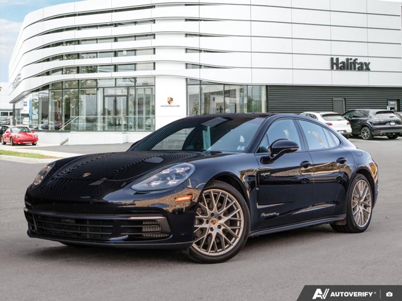 *Now available at Porsche of Halifax*, this *2020 Panamera 4 E-Hybrid 10 Year Edition* celebrates a decade of Panamera excellence by combining plug-in hybrid efficiency with Porsche performance and luxury. Finished in *Jet Black Metallic* with a *Standard Black Interior highlighted by White Gold Stitching*, it offers a timeless, distinctive appearance.==== Performance & Driving Dynamics ====  *   *PDK Automatic Transmission* for seamless, rapid gear changes  *   *Hybrid powertrain* delivering efficiency without compromising Porsches hallmark performance  *   *All-wheel drive* for confident traction in all conditions==== Exterior Highlights ====  *   *Jet Black Metallic Exterior* finish  *   *PORSCHE Logo in Black* for a sleek, modern touch  *   *Deletion of Model Designation* for a cleaner look==== Interior Comfort & Features ====*Included with THIS Porsche CPO Program Vehicle:**2 years of Unlimited-Kilometer Porsche Approved Warranty Coverage starting the day you take Delivery. An** 111-Point Inspection has been performed by Porsche-trained technicians, using only genuine Porsche Parts. **For the duration of the Warranty period, 24-hour Porsche Roadside Assistance, including towing, emergency fuel delivery, lock out service, trip interruption coverage, and more.**This unit received New Front Brake Pads and Rotors, New Rear Brake Pads and Rotors, Major Service was just completed along with a Brake Fluid Flush, Left Front Wheel Bearing has just been replaced, fresh alignment!*  *   *Special 10 Year Edition Design* with White Gold Stitching throughout  *   *Ambient Lighting* for a customizable atmosphere  *   *Rear 2+1 Seating* for added flexibility and passenger comfort----------------------------------------The *2020 Panamera 4 E-Hybrid 10 Year Edition* in Jet Black Metallic is a unique blend of hybrid technology, luxury refinement, and Porsche heritage. *Now at Porsche of Halifax*---contact us today to schedule your private viewing or test drive.