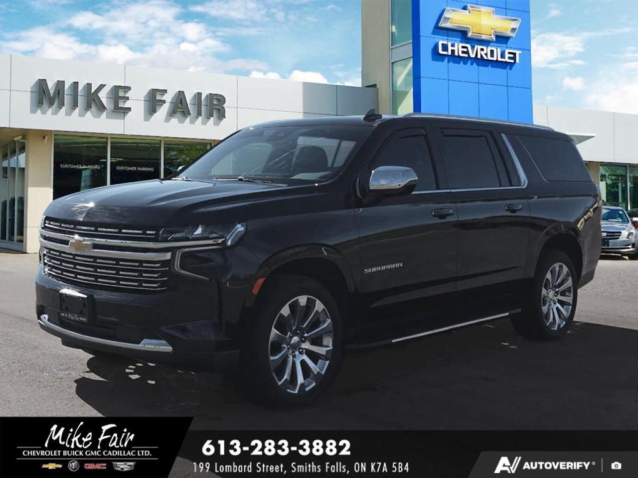 Used 2023 Chevrolet Suburban Premier keyless start,deep tint rear glass,safety alert seat,heated front seats/steering wheel,assist steps for sale in Smiths Falls, ON