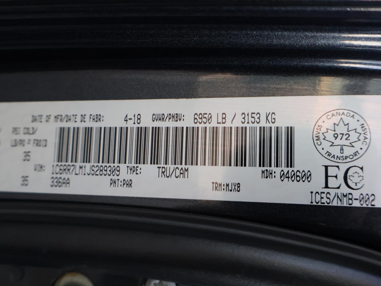 2018 RAM 1500 SLT-BIG HORN CREW DIESEL 4WD CERTIFIED *ACCIDENT FREE* NAV CAMERA BLUETOOTH LEATHER/STEERING HEATED CRUISE ALLOYS - Photo #37