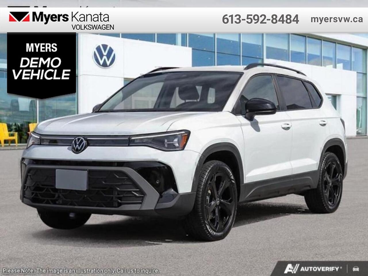 <b>Sunroof,  Parking Sensors,  Wireless Charing,  Remote Start,  Heated Seats!</b><br> <br> The 2026 Volkswagen Taos features advanced safety and driver-assist technologies engineered to support your journey with confidence.<br> <br>From the outside, the 2026 Taos presents sleek body lines, a refreshed front fascia and modern lighting that reflect a confident, urban-ready look. Inside, the cabin features intuitive connectivity, quality materials and seating designed to comfortably accommodate both driver and passengers. With its thoughtful flexibility, smart features and Volkswagens commitment to reliability, the Taos offers a compelling choice for those seeking compact SUV versatility.<br> <br>This Pure Wht SUV has an Automatic transmission and is powered by a 1.5L I4 16V GDI DOHC Turbo engine. Given that economical motor it gets 9.4 L/100 km in the city and uses just 7.2 L/100 km out on the highway according to Transport Canada. <br> <br> Our Taoss trim level is Comfortline Black Edition. Standard features include a dual panel sunroof, front and rear parking sensors, wireless device charging, remote engine start, heated front seats, a heated steering wheel, adaptive cruise control, and an 8-inch infotainment screen with Apple CarPlay and Android Auto. Safety features also include lane keep assist with lane departure warning, collision mitigation, blind spot alert, and autonomous emergency braking. This vehicle has been upgraded with the following features: Sunroof, Parking Sensors, Wireless Charing, Remote Start, Heated Seats, Heated Steering Wheel, Adaptive Cruise Control.<br><br> <br>To apply right now for financing use this link: <a href=https://www.myersvw.ca/financing-request/ target=_blank>https://www.myersvw.ca/financing-request/</a><br> <br/><br>Call one of our experienced Sales Representatives today and book your very own test drive! Why buy from us? Move with the Myers Automotive Group since 1942! We take all trade-ins - Appraisers on site!<br> Come by and check out our fleet of 30+ used cars and trucks and 140+ new cars and trucks for sale in Kanata.  o~o